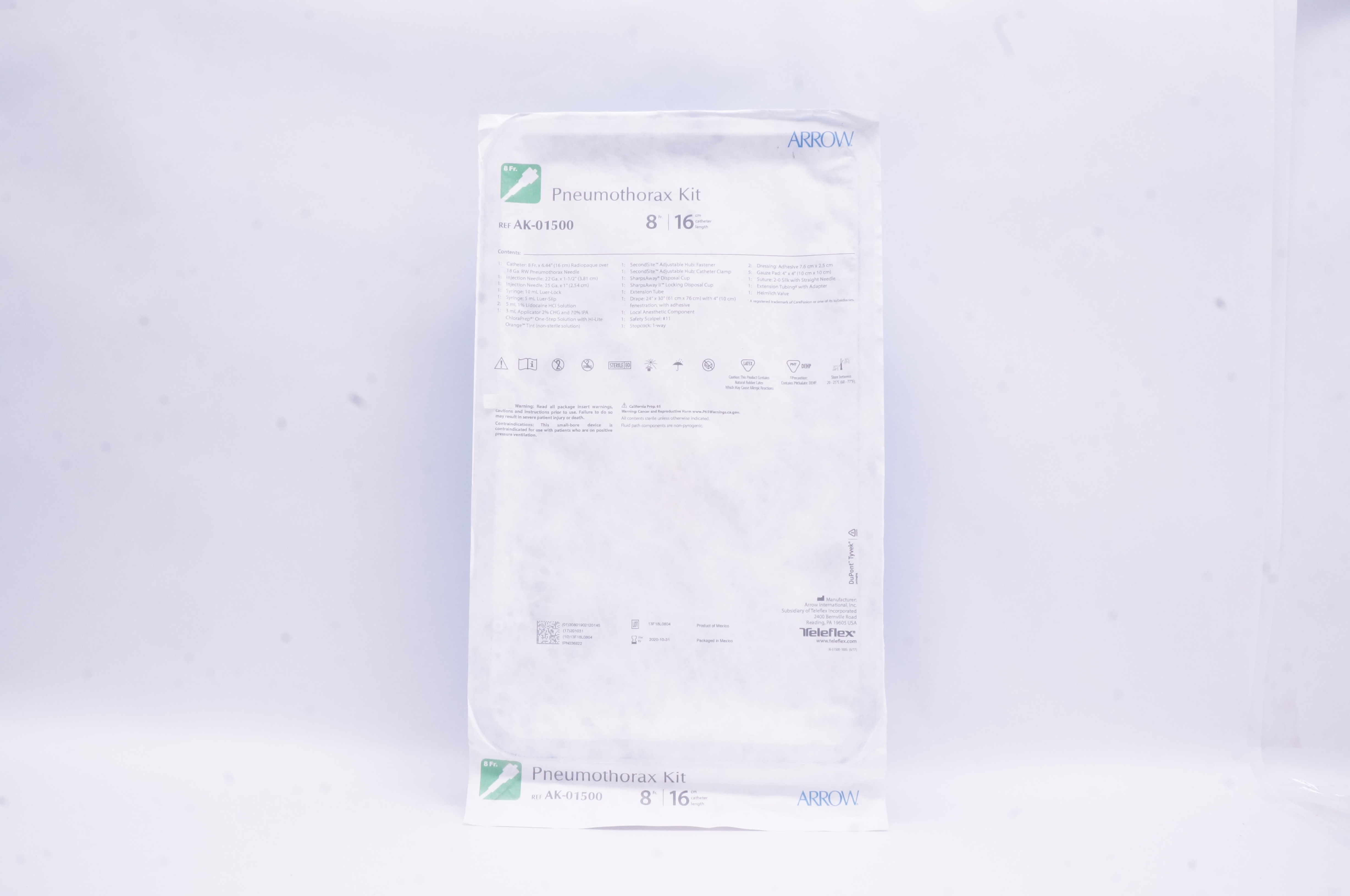 Teleflex AK-01500 Arrow Pneumothorax Kit 8Fr x 16cm (x)