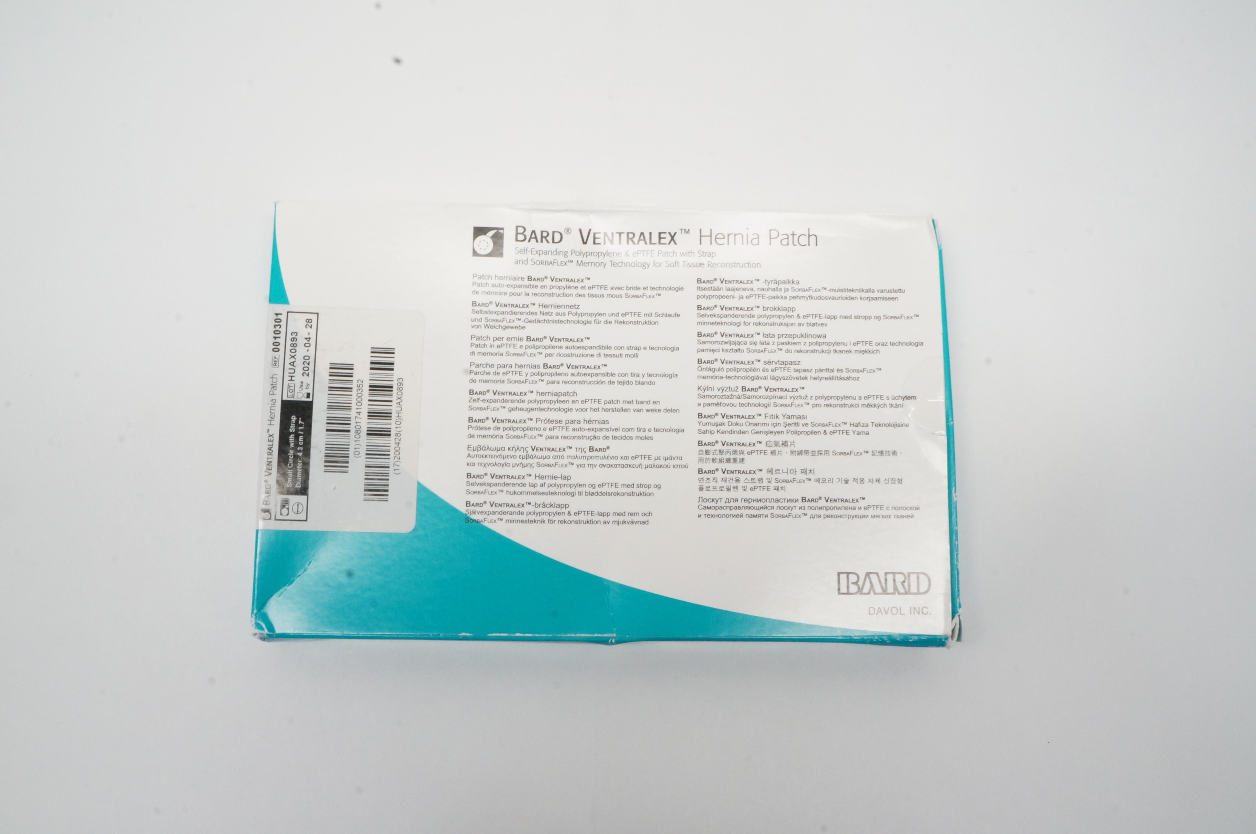 Bard 0010301 Ventralex Hernia Patch Small Circle with Strap 1.7inch (x)-Box of 2