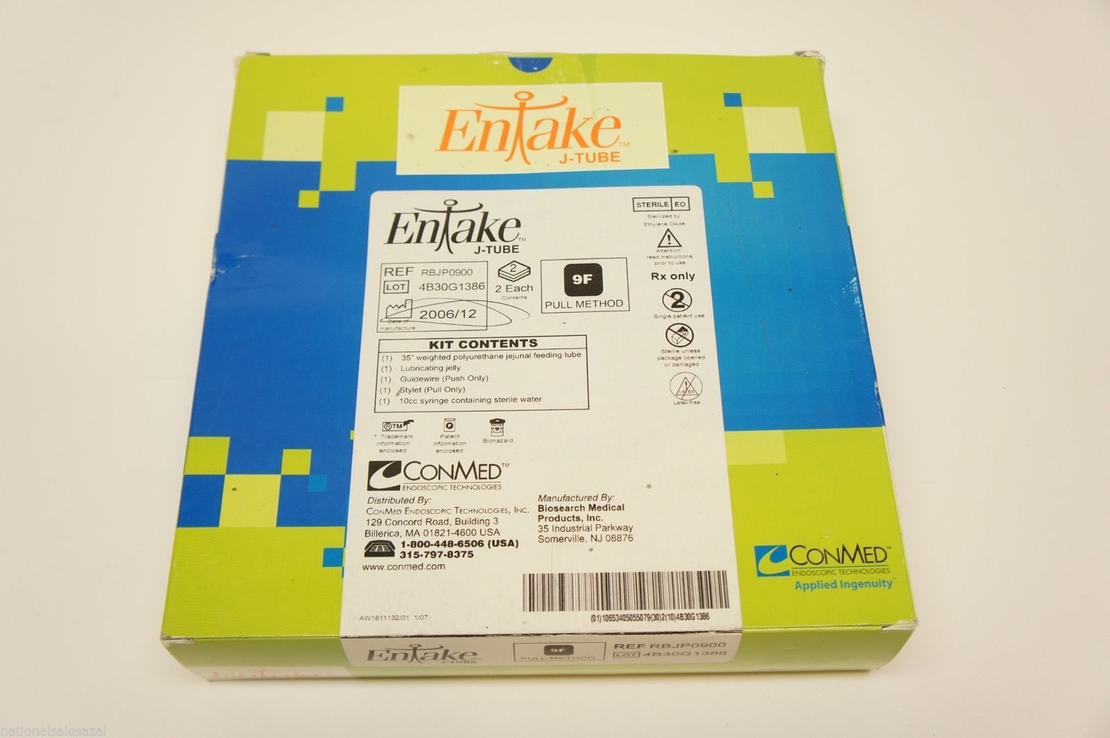 RBJP0900 ~ ConMed Enjake J-Tube 9F (x) ~ Box of 2