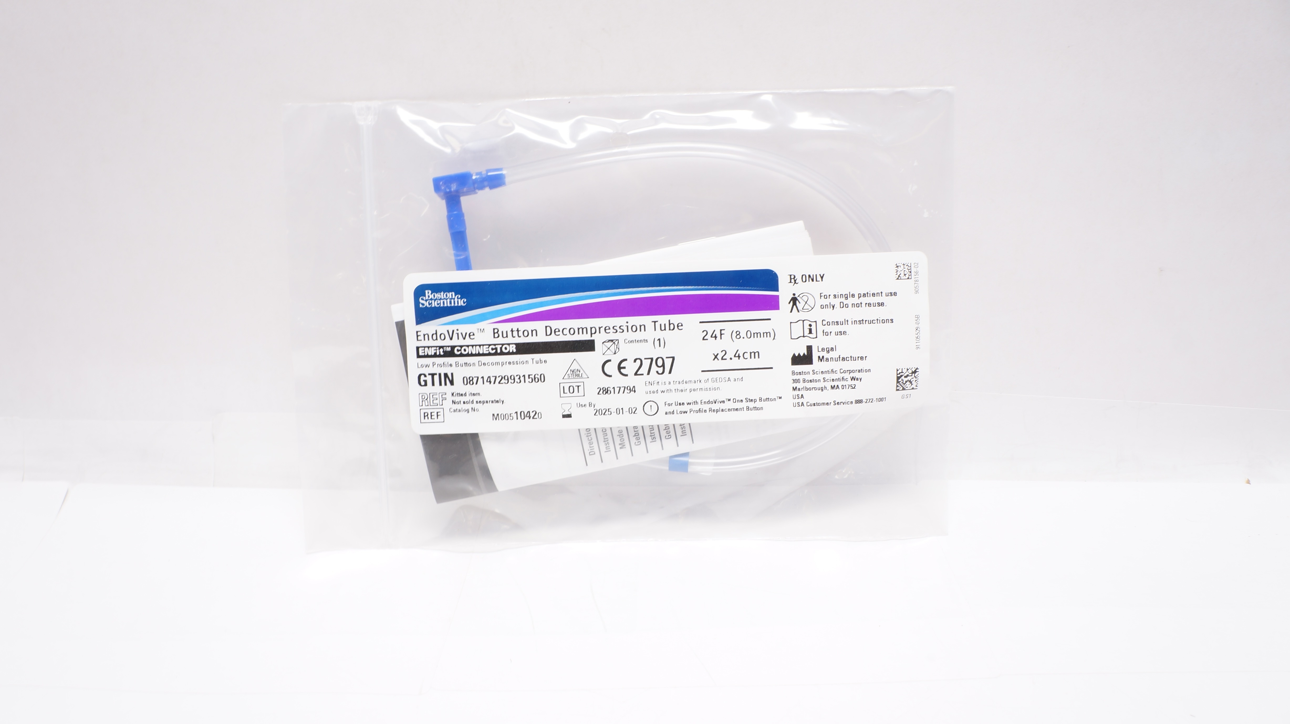 Boston Scientific M00510420 EndoVive Button Decompression Tube 24F x 2.4cm