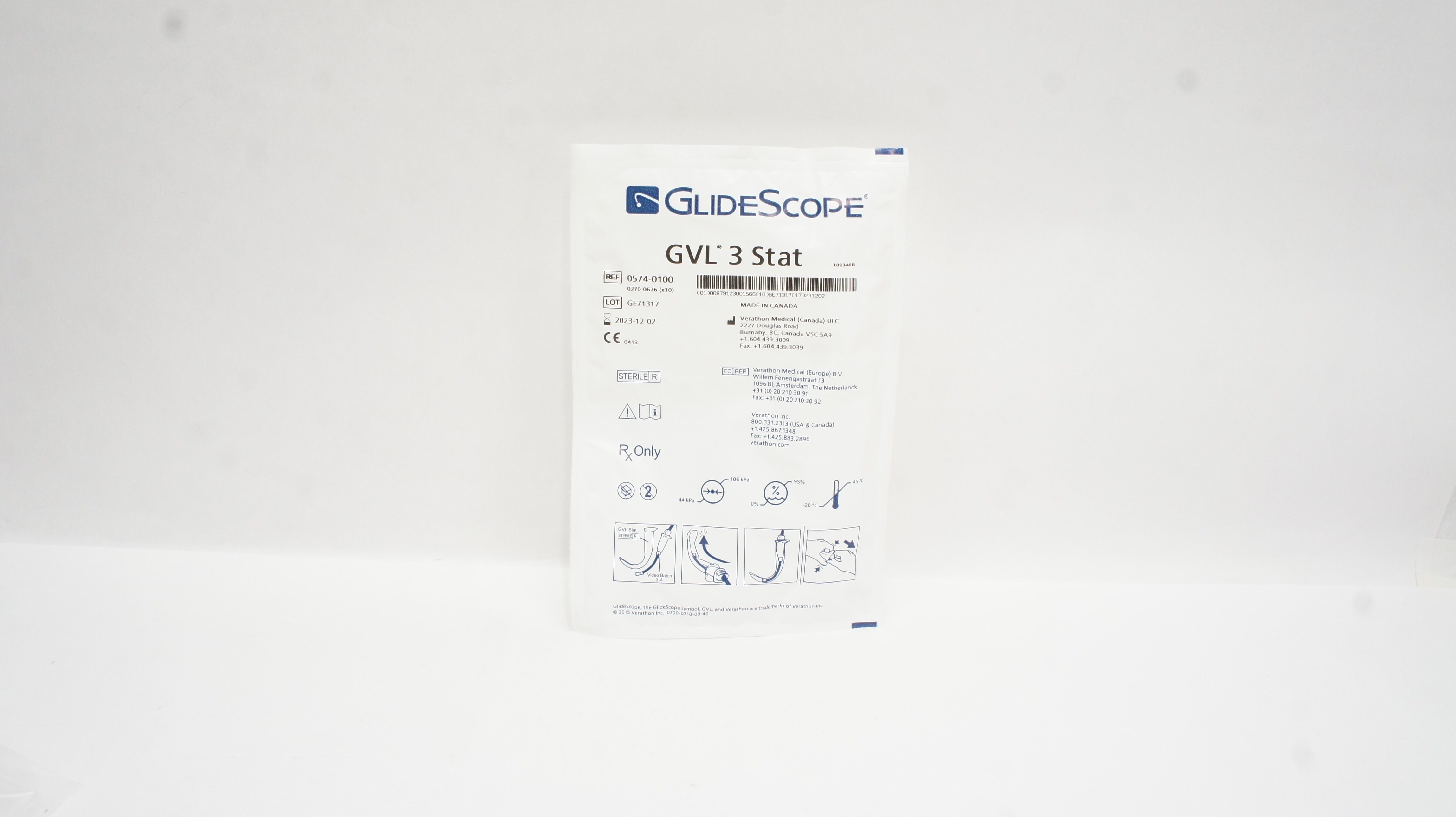 Verathon Medical 0574-0100 GlideScope GVL 3 Stat (x)