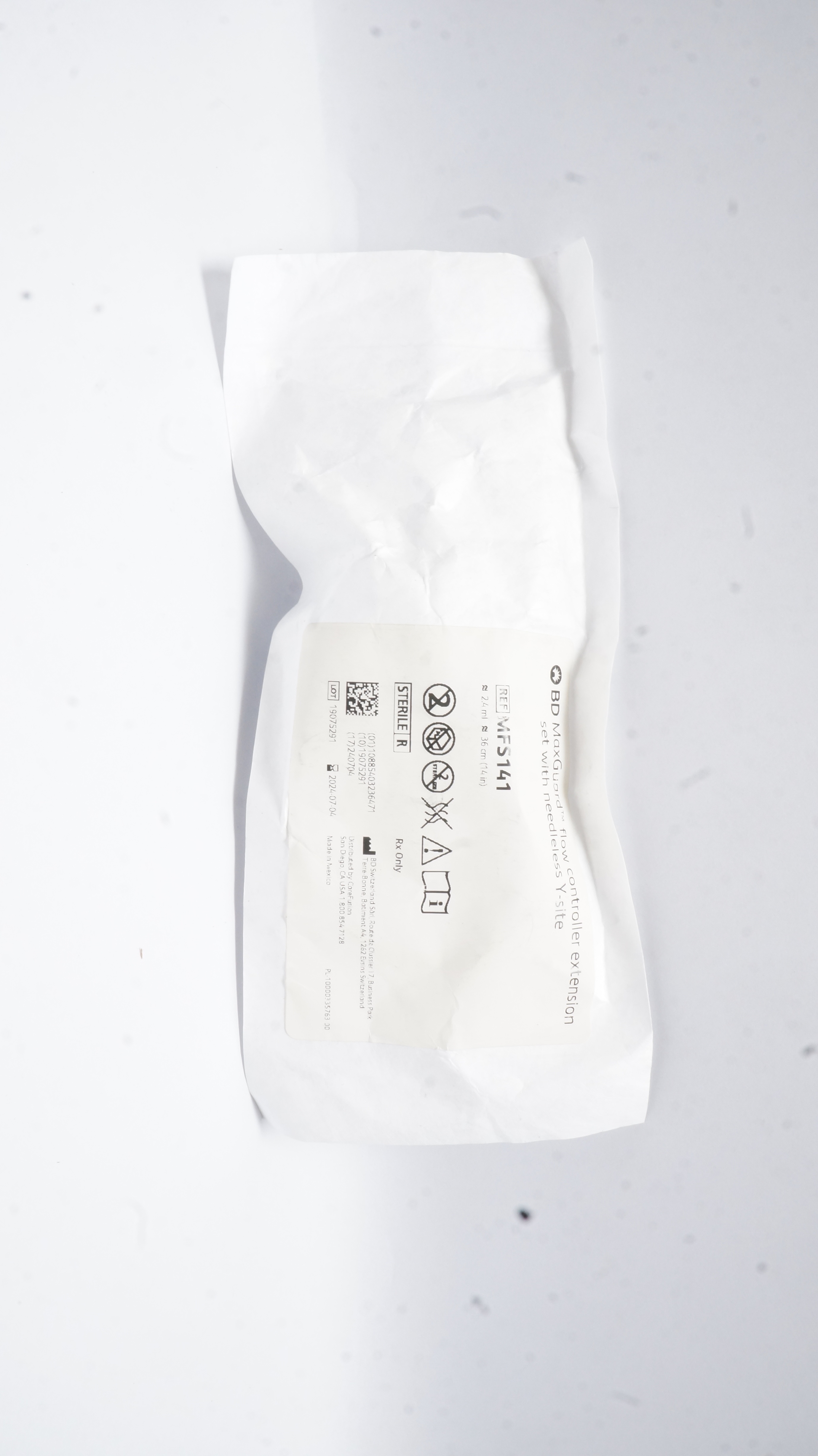 BD MFS141 MaxGuard Flow Controller Extension Set 24ml x 14inch Appx. (x)