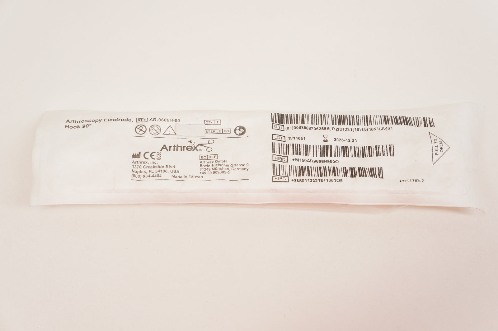 Arthrex AR-96006H-90 Arthroscopy Electrode Hook 90degree