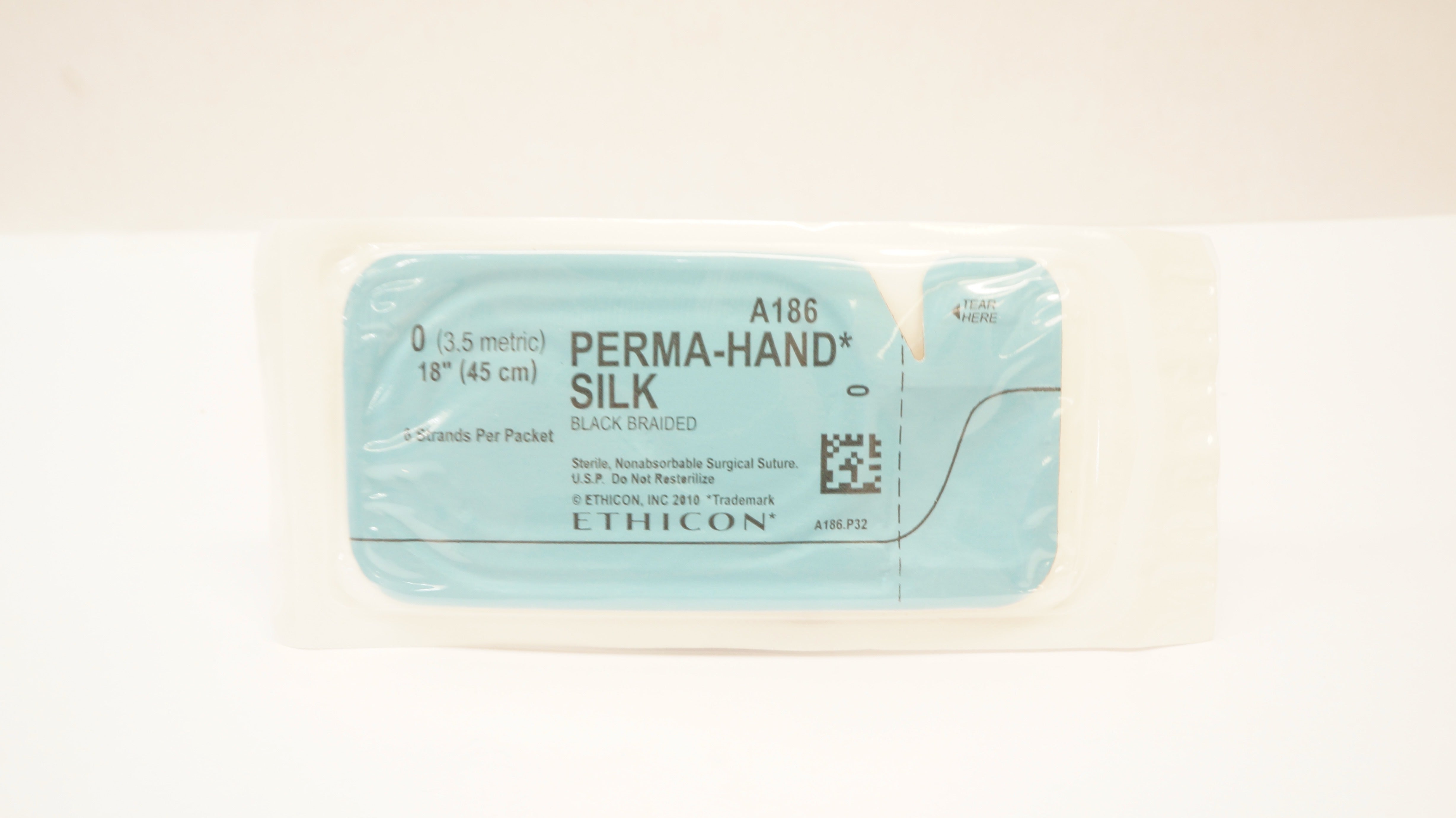 Ethicon A186 0 Perma-Hand Silk Black Braided Surgical Stre, 18 inch