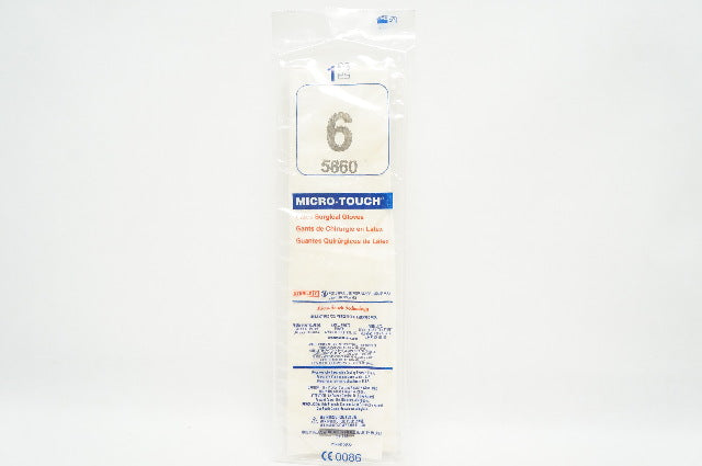 Ansell 5860 Micro-Touch Powdered Latex Surgical Gloves, Size 6