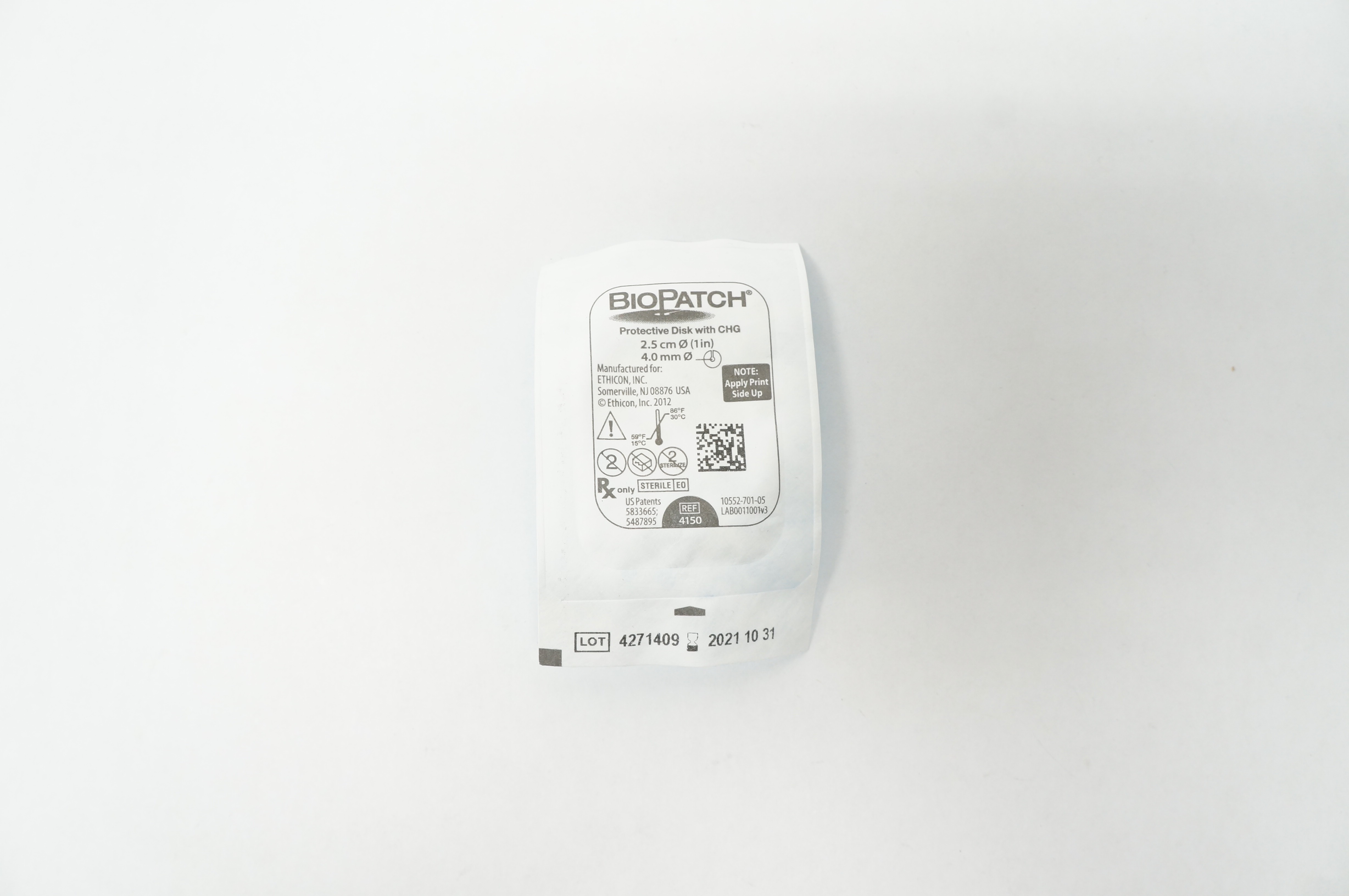 Ethicon 4150 BioPatch Protective Disk with CHG 1inch x 4.0mm (x)