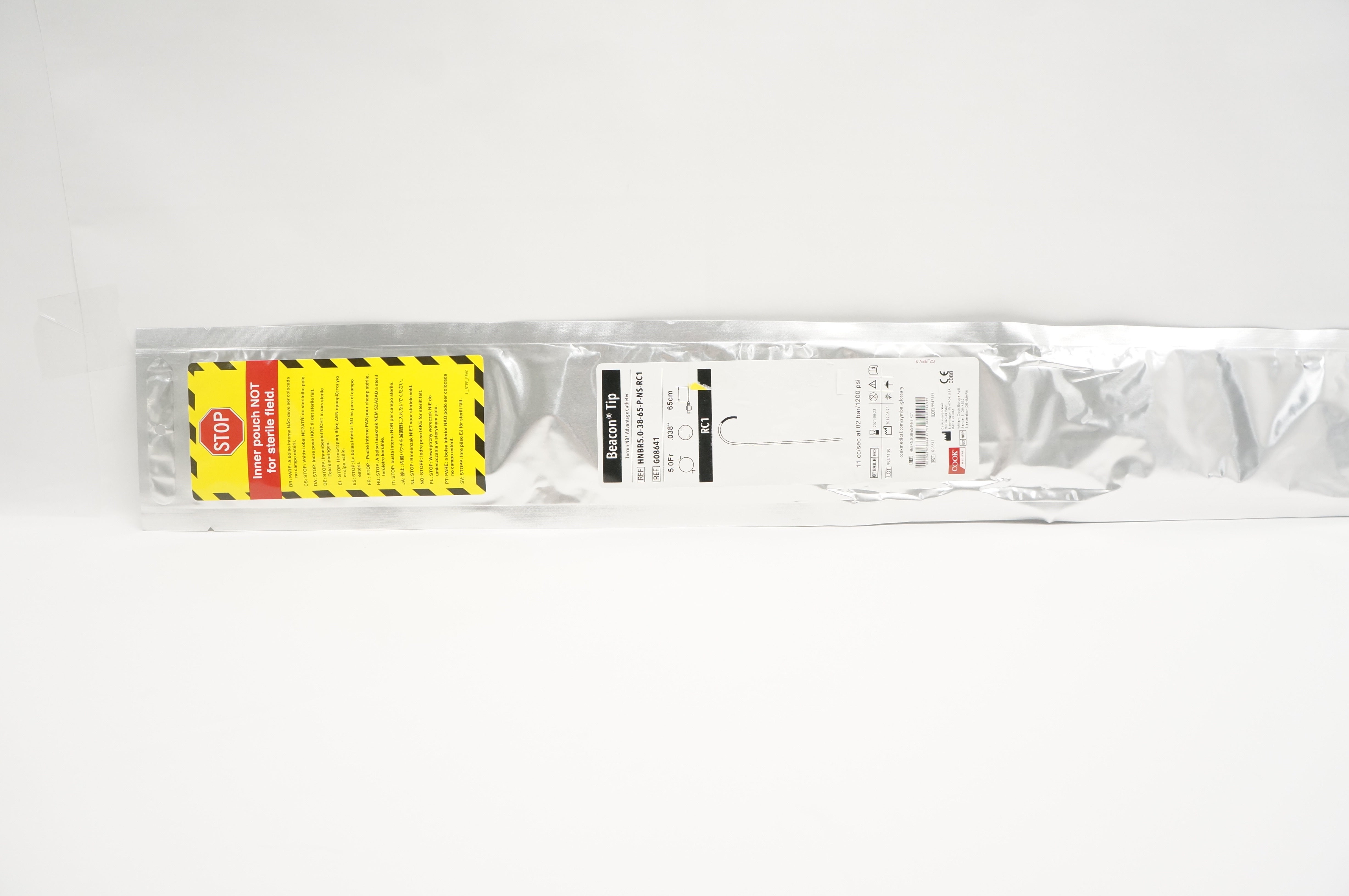 Cook Medical G08641 Beacon Tip Advantage Cath. RC1 5.0Fr. x .038inch x 65cm. (x)