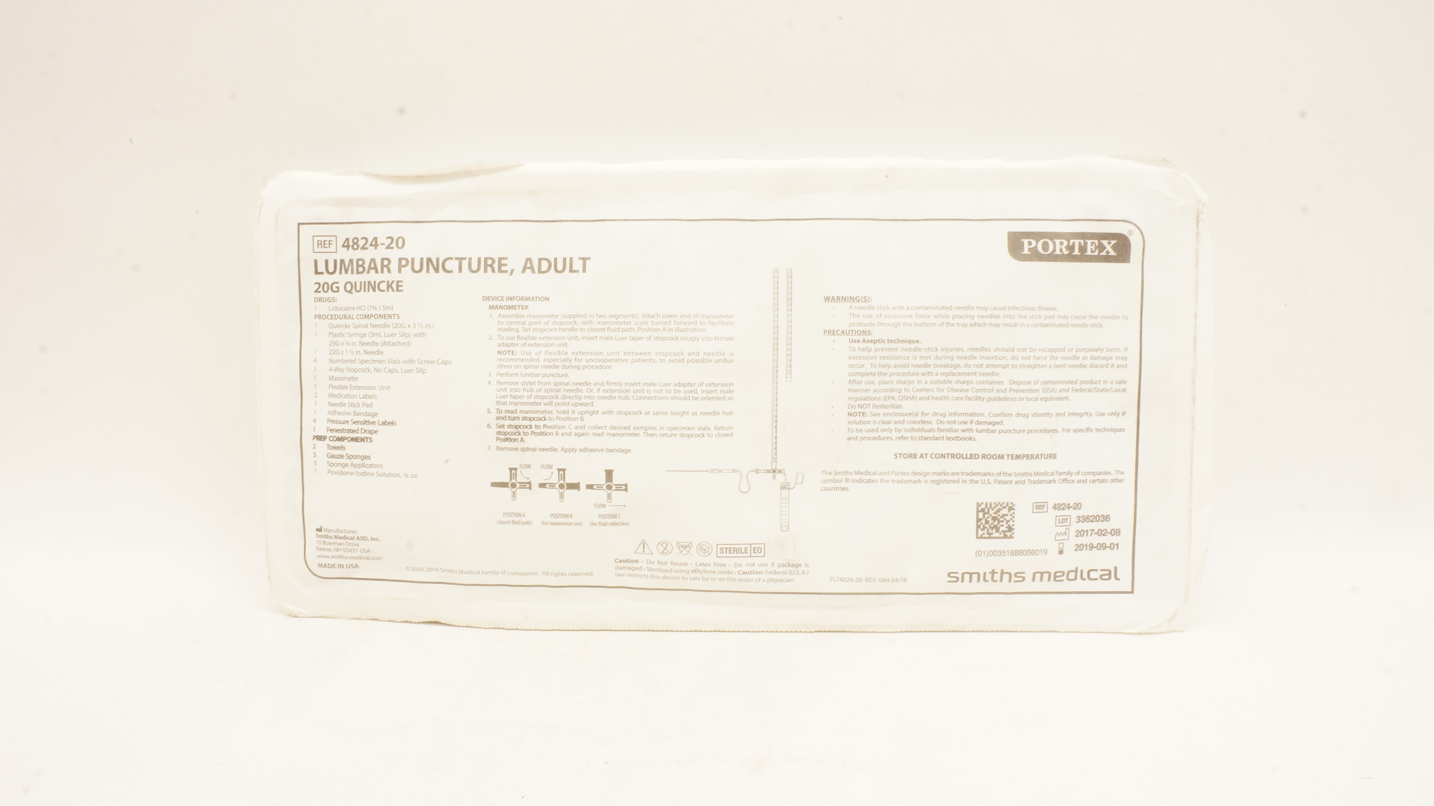 Smiths Medical 4824-20 Portex Lumbar Puncture, Adult 20G Quincke (x)