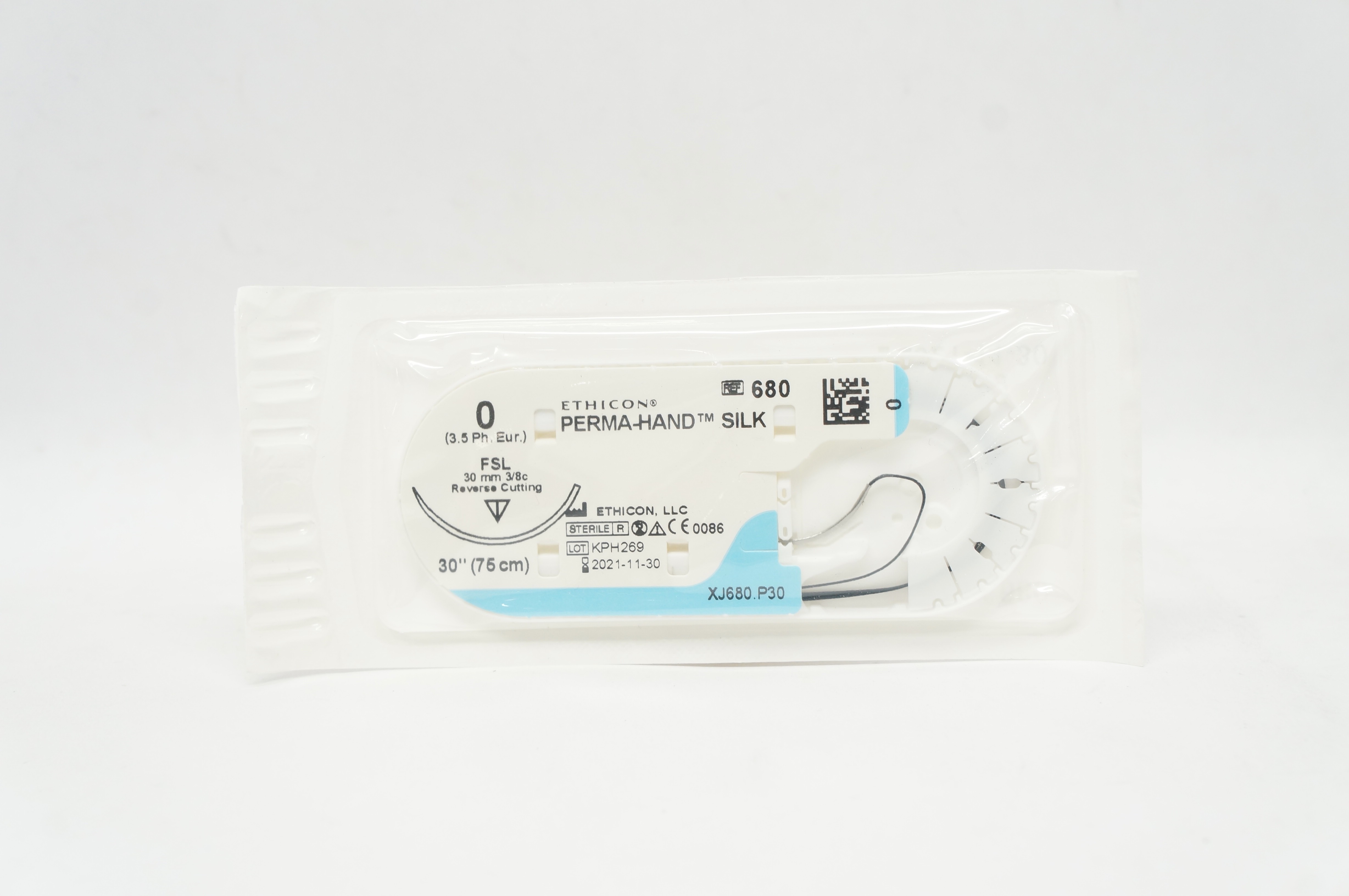Ethicon 680 0 Perma-Hand Silk Stre FSL 30mm 3/8c Reverse Cutting, 30inch (x)