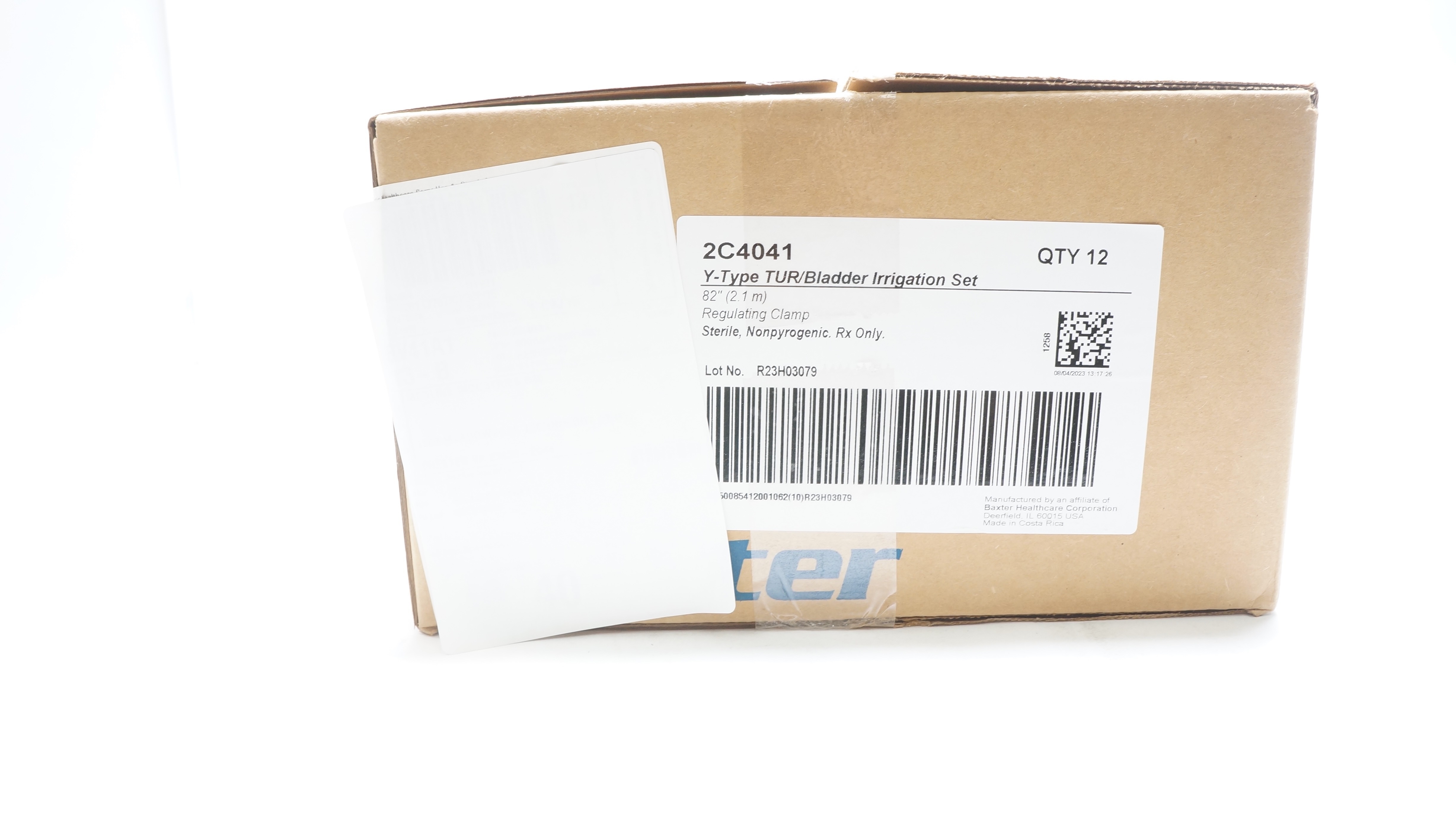 Baxter 2C4041 Y-Type TUR/Bladder Irrigation Set W/Clamp, 82inch - Box of 12