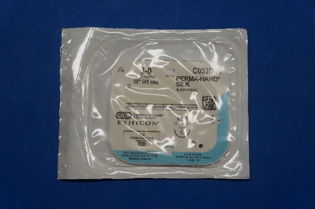 Ethicon C053D PERMA-HAND SILK, RB-1 17mm 1/2c Taper, 18