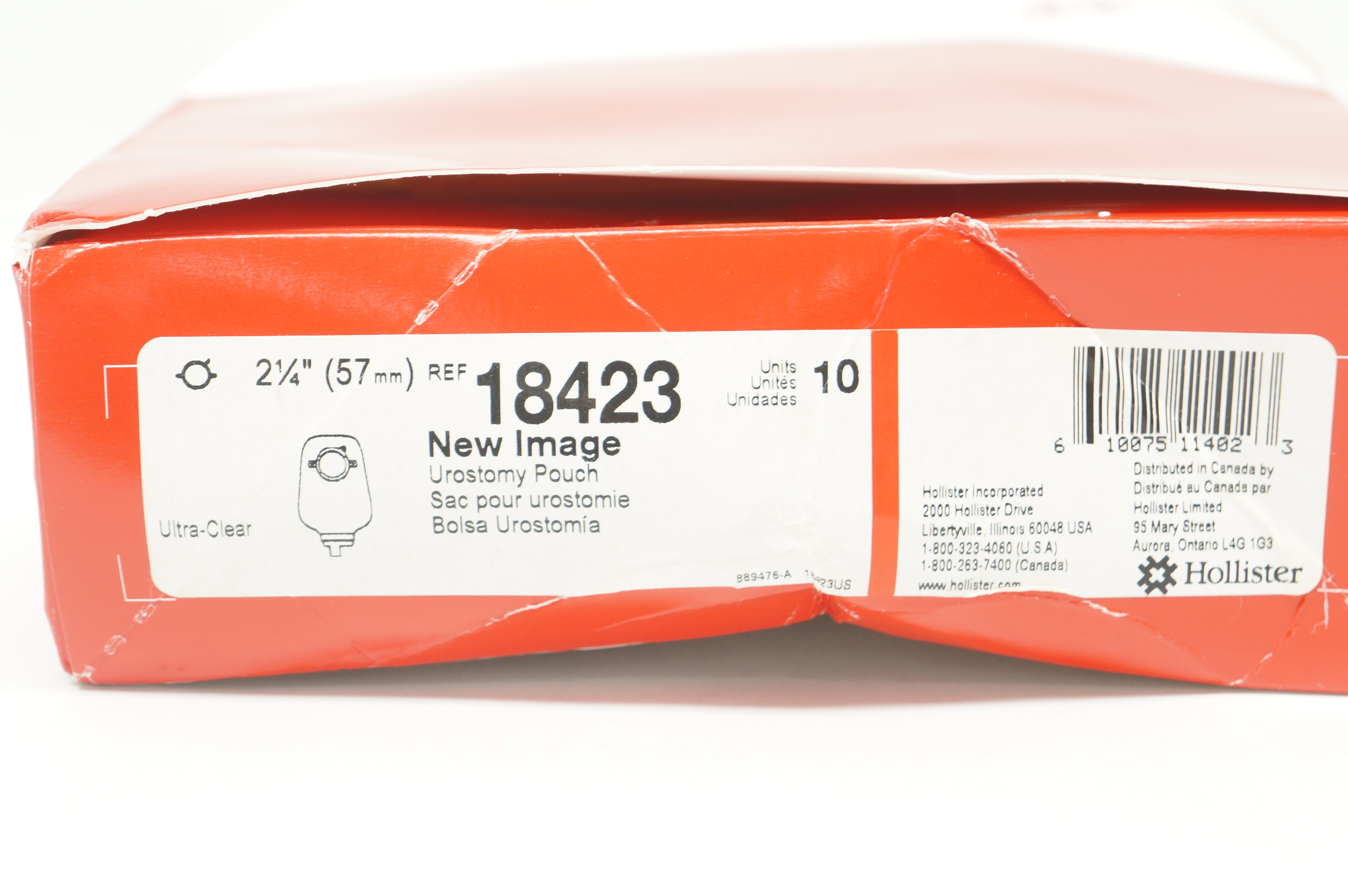 Hollister 18423 New Image Urostomy Pouch Ultra-Clear 2 1/4inch (x) - Box of 10