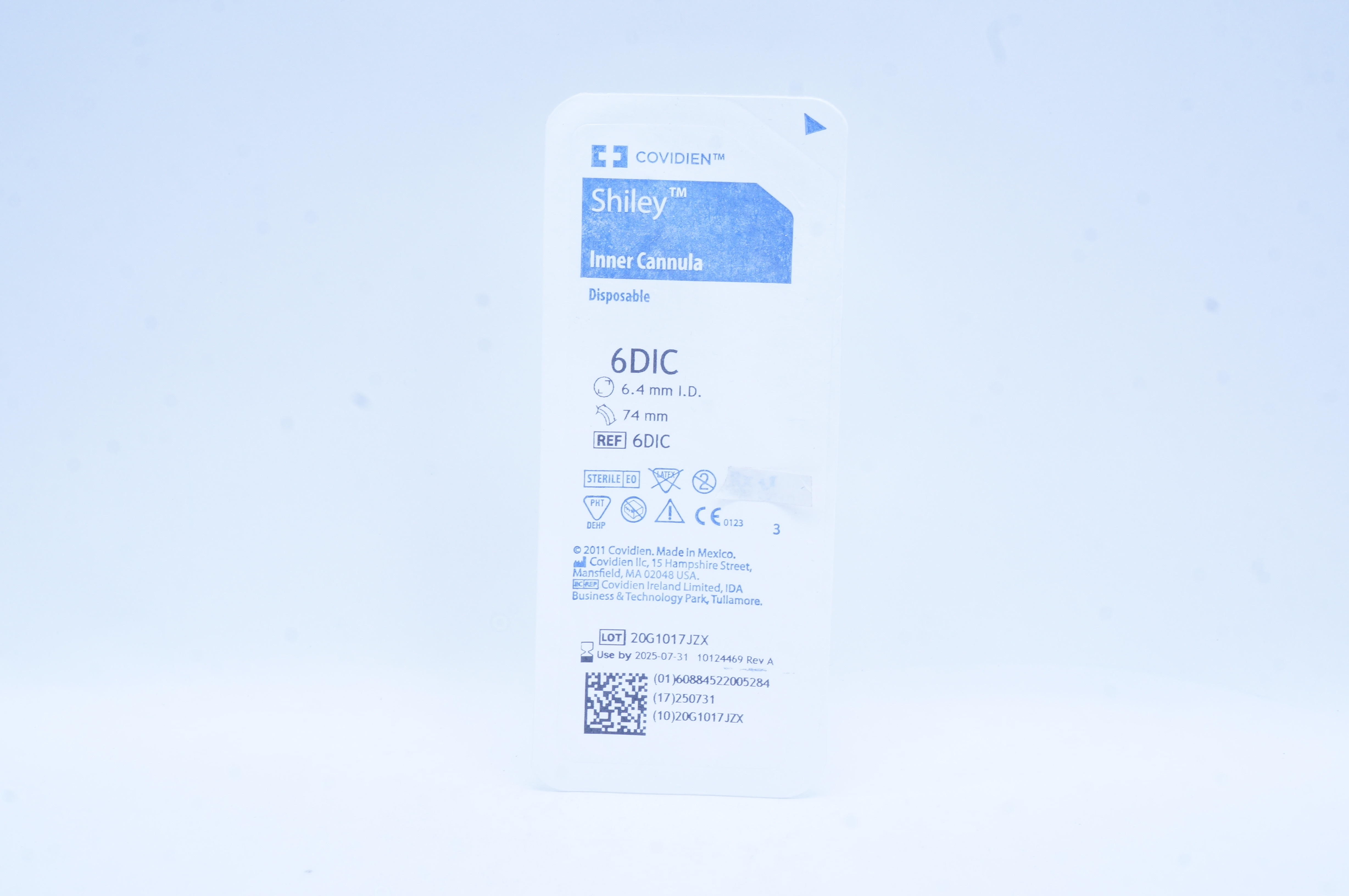 Covidien 6DIC Shiley Inner Cannula Disposable 6.4 mm I.D. x 74 mm