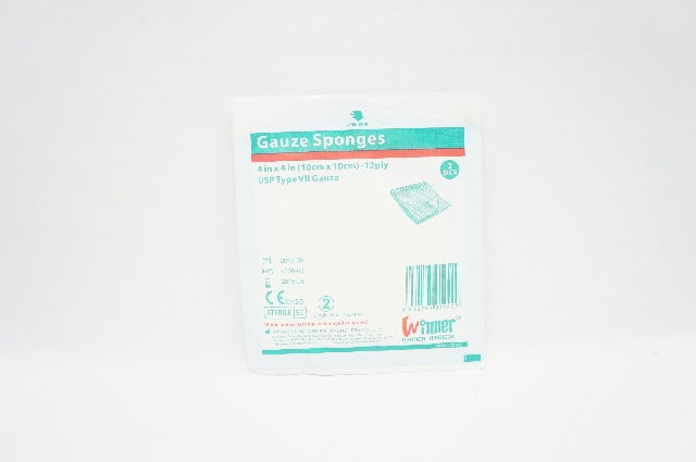 Winner Medical Gauze Sponges USP Type VII, 12-Ply, 4 x 4 inch (x) - Pack of 2