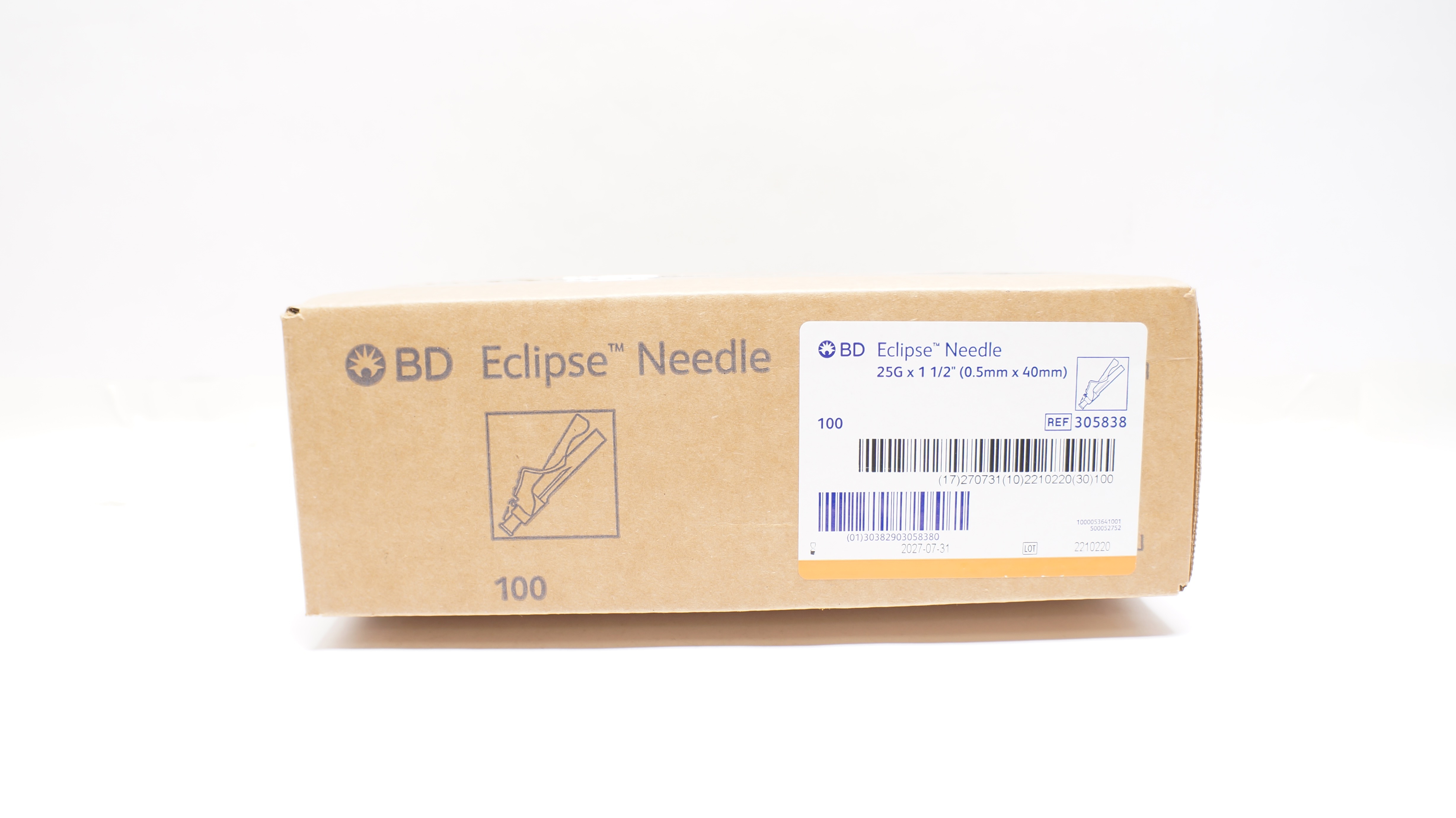 BD 305838 Eclipse Ndle 25G x 1-1/2inch - Case of 100