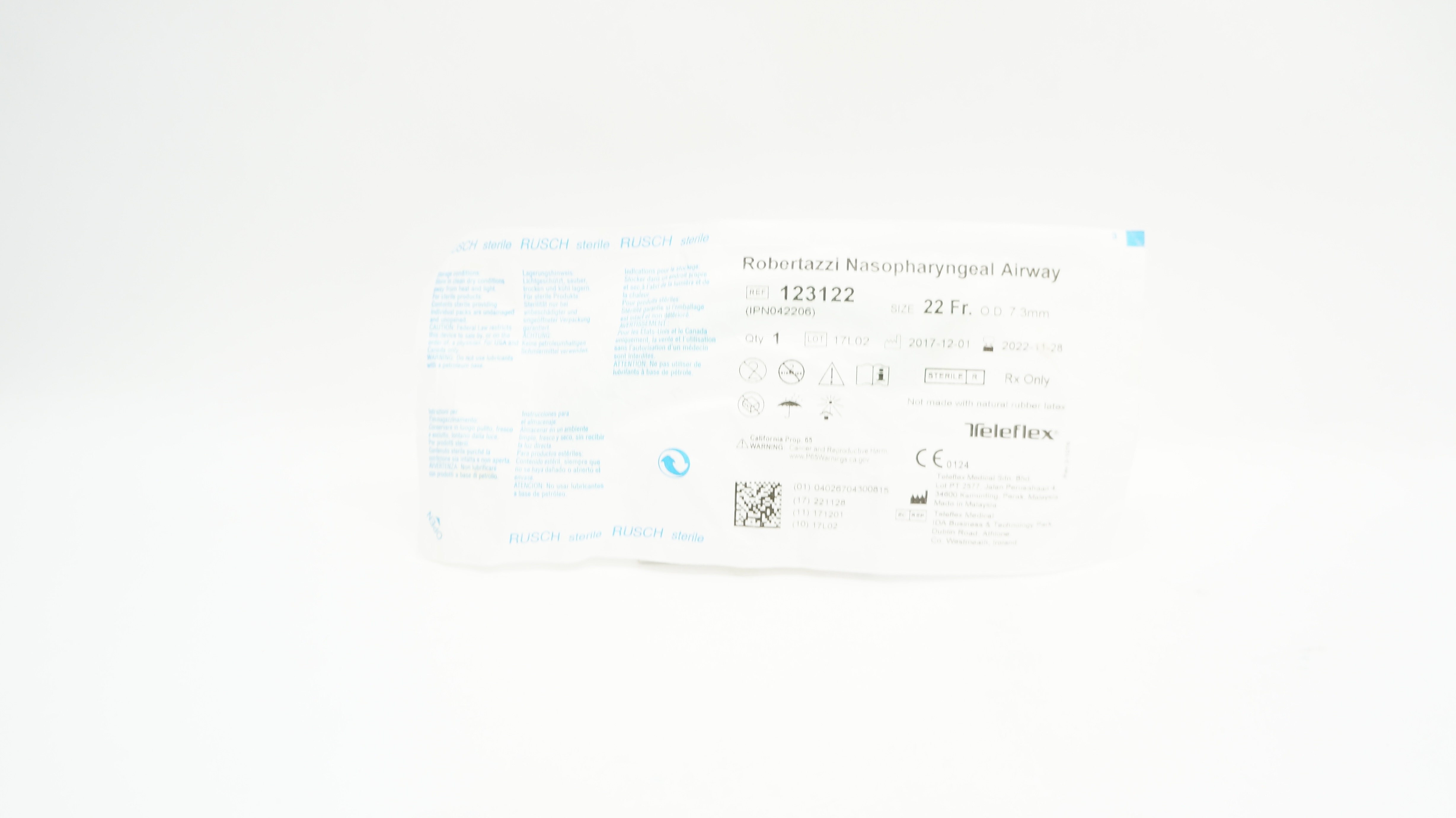 Teleflex 123124 Robertazzi Nasopharyngeal Airway 24Fr x 0.8mm O.D. (x)