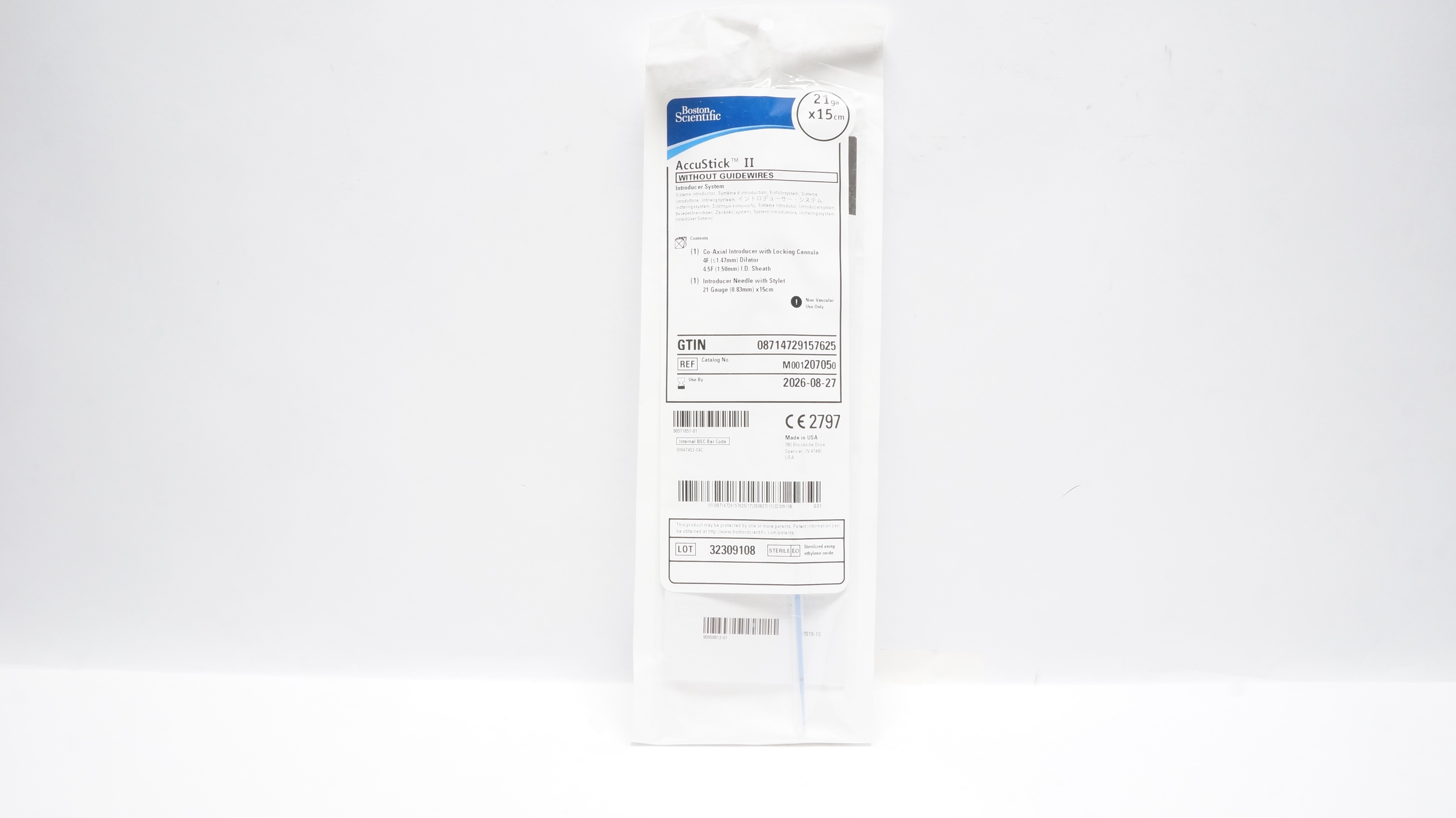 Boston Scientific M001207050 AccuStick II Introducer System 21ga x 15cm