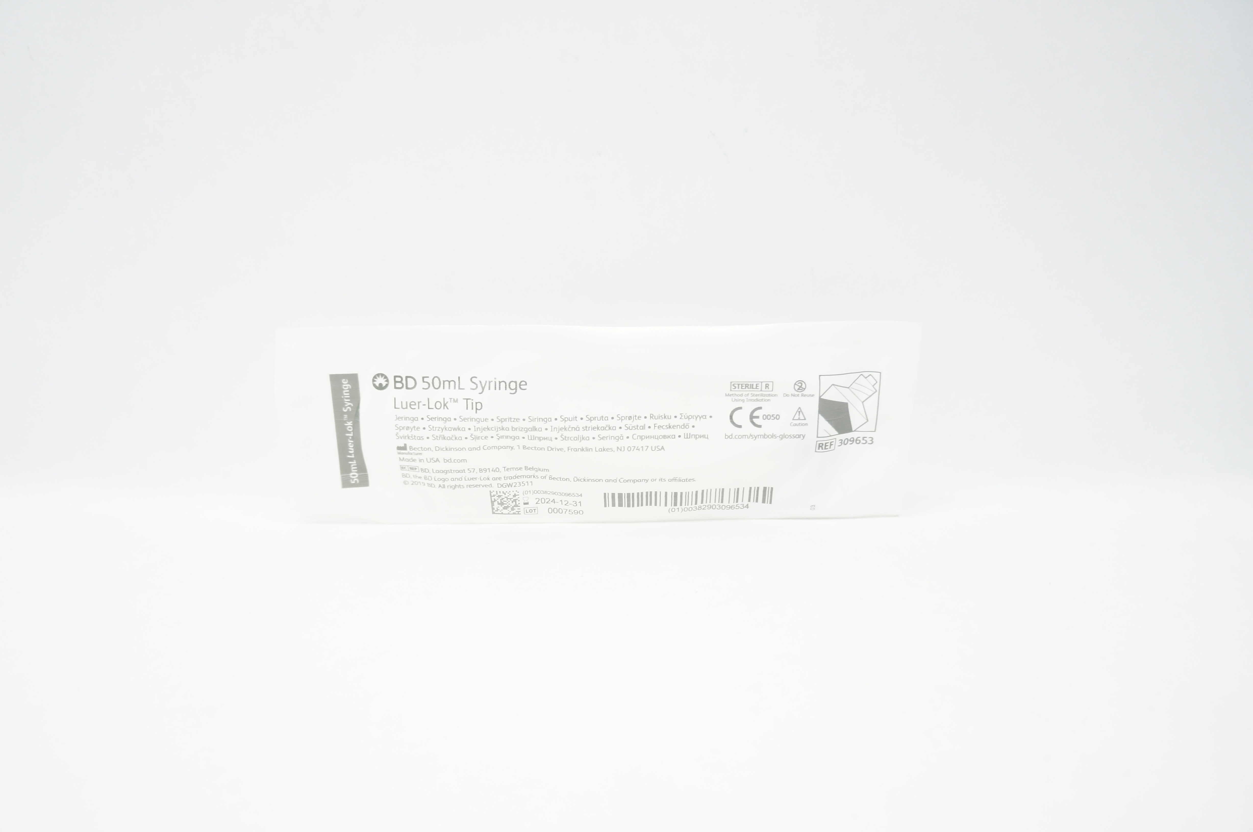 BD 309653 50ml Syringe Luer-Lok Tip
