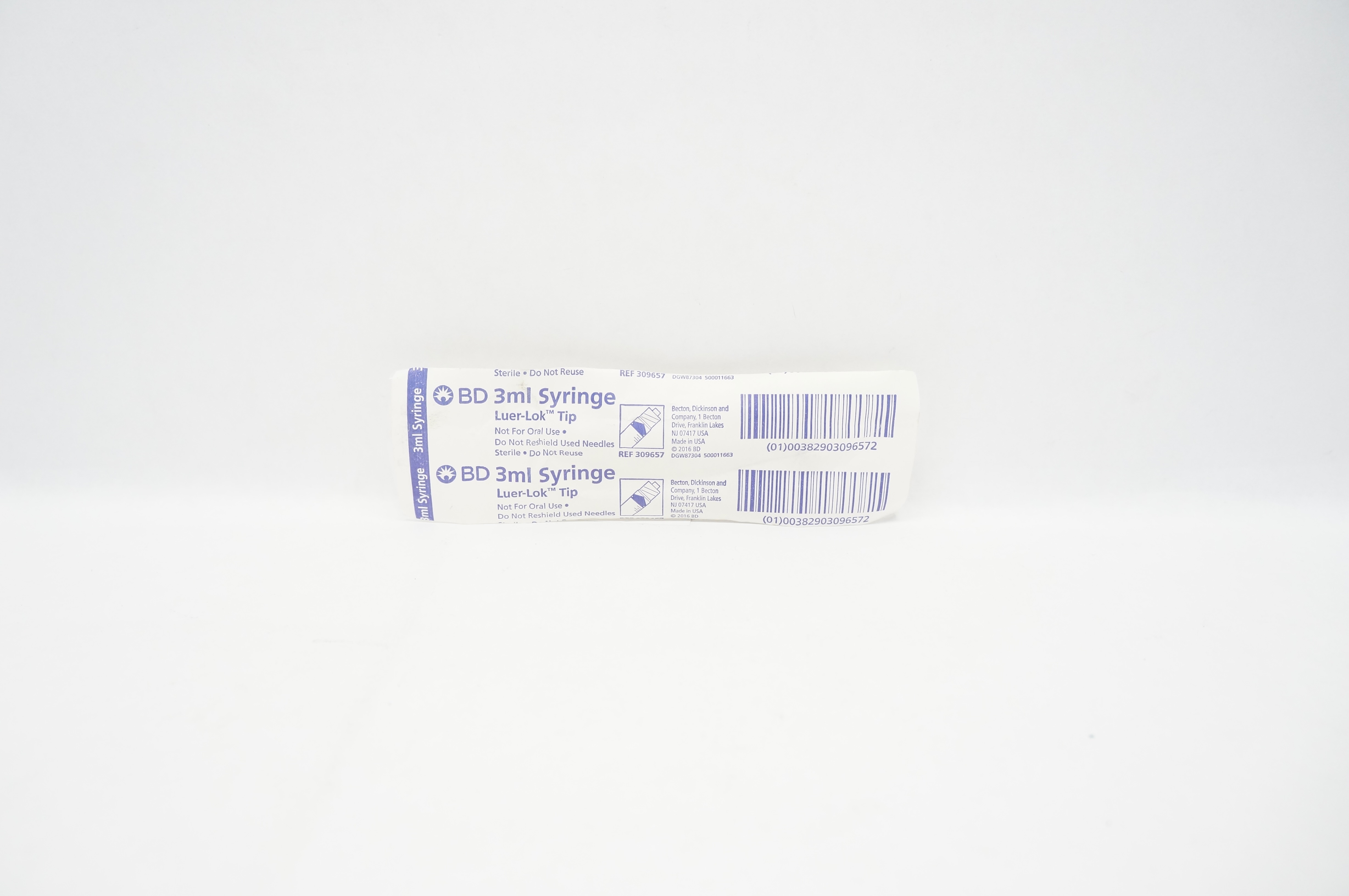 BD 309657 Plastipak Luer-Lok Tip, 3mL Syringe