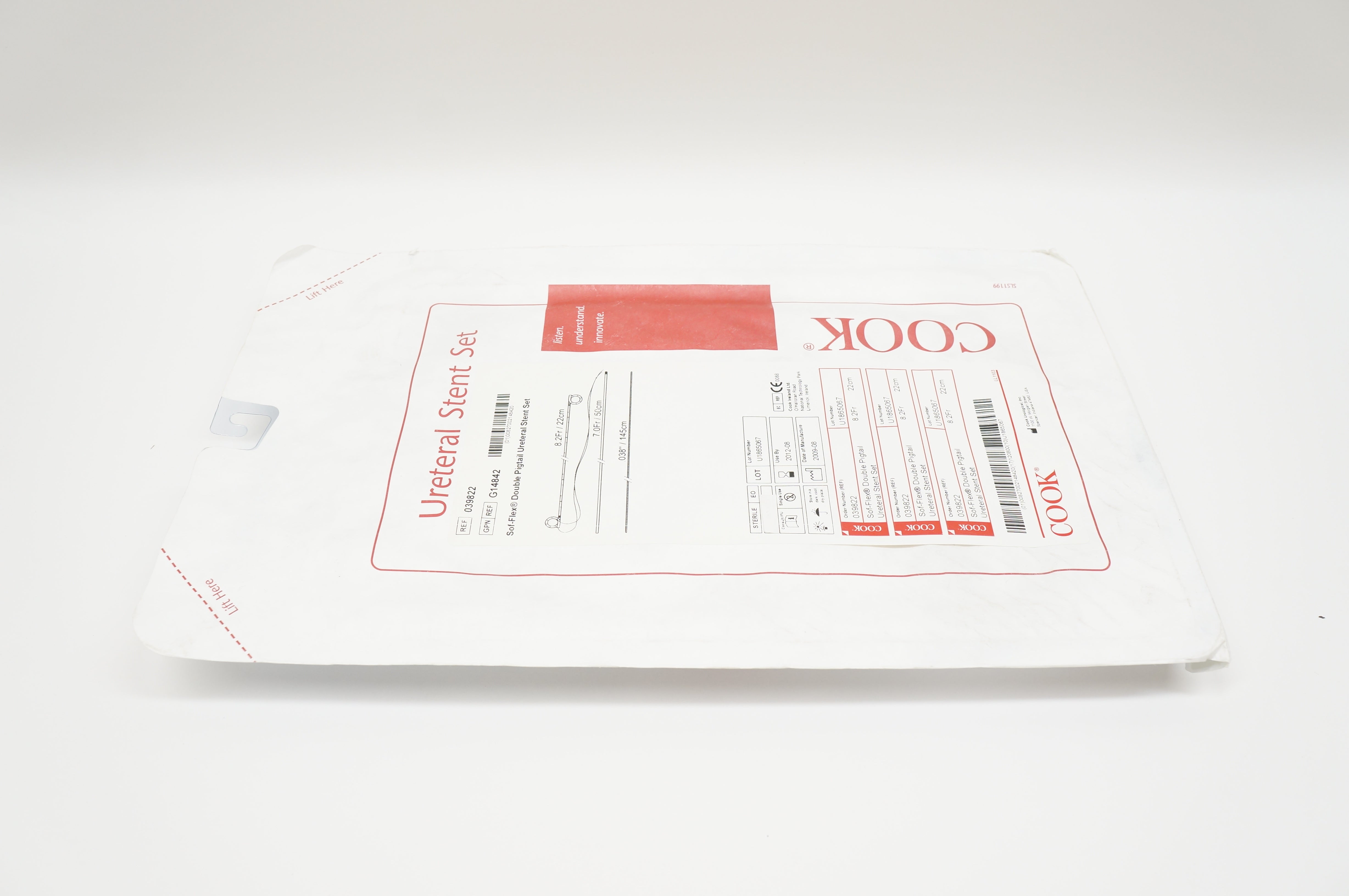 Cook Medical 039822 Sof-Flex Double Pigtail Ureteral Stnt Set 8Fr. x 22cm (x)