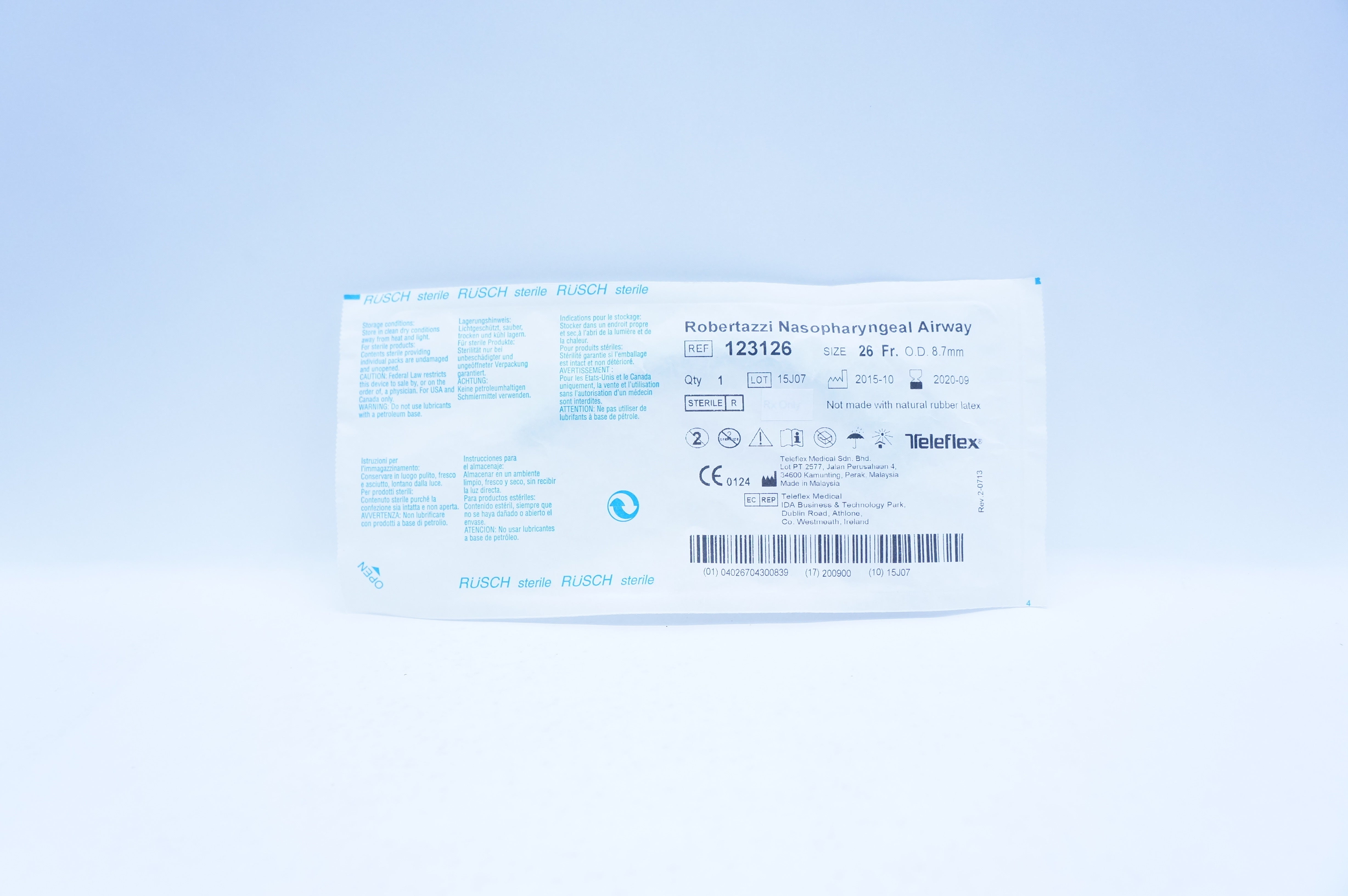 Teleflex 123126  Robertazzi Nasopharyngeal Airway 26Fr. x 8.7mm (x)