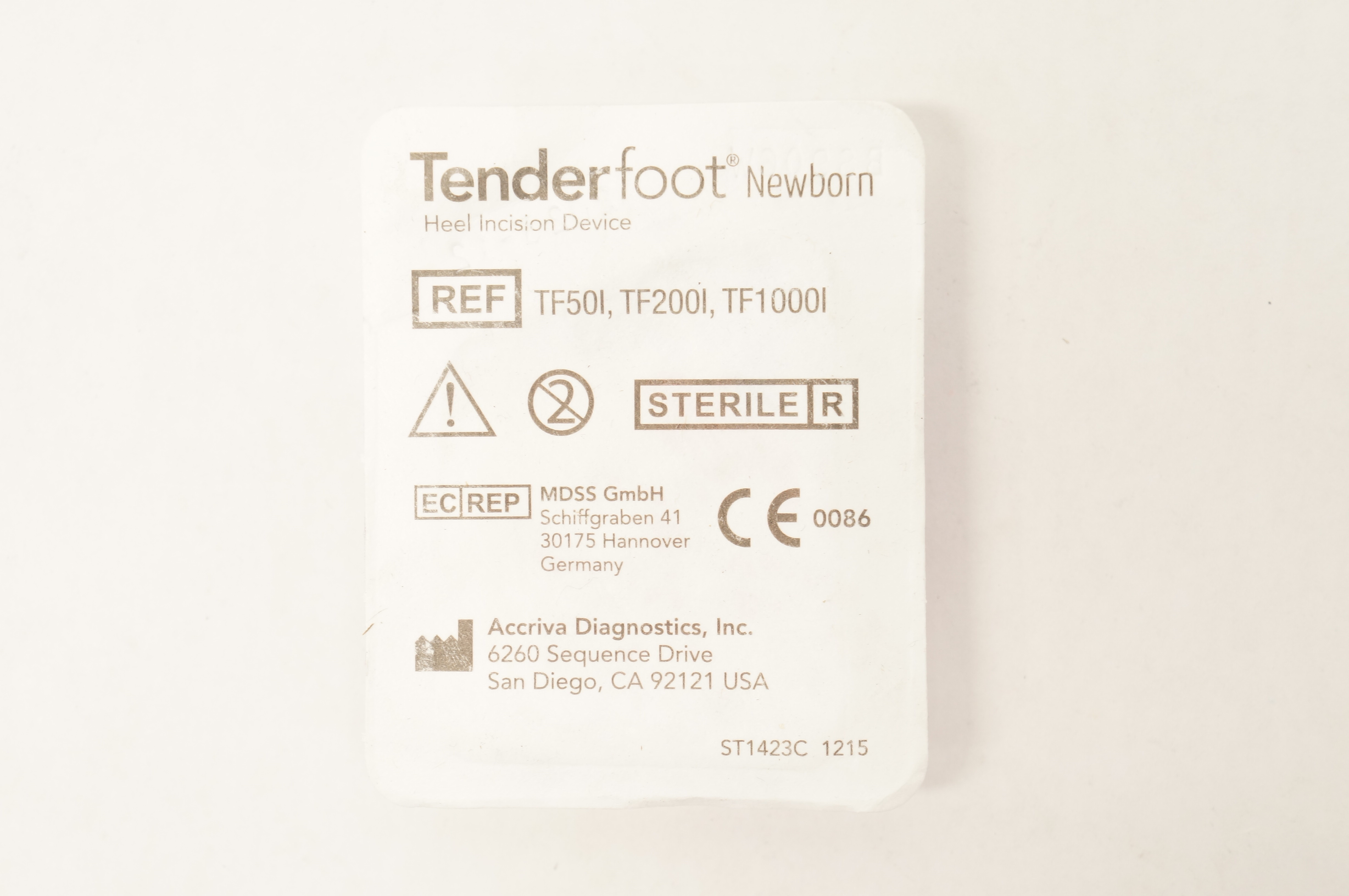 Accriva Diagnostics TF50I Tender Foot Newborn Heel Incision Device