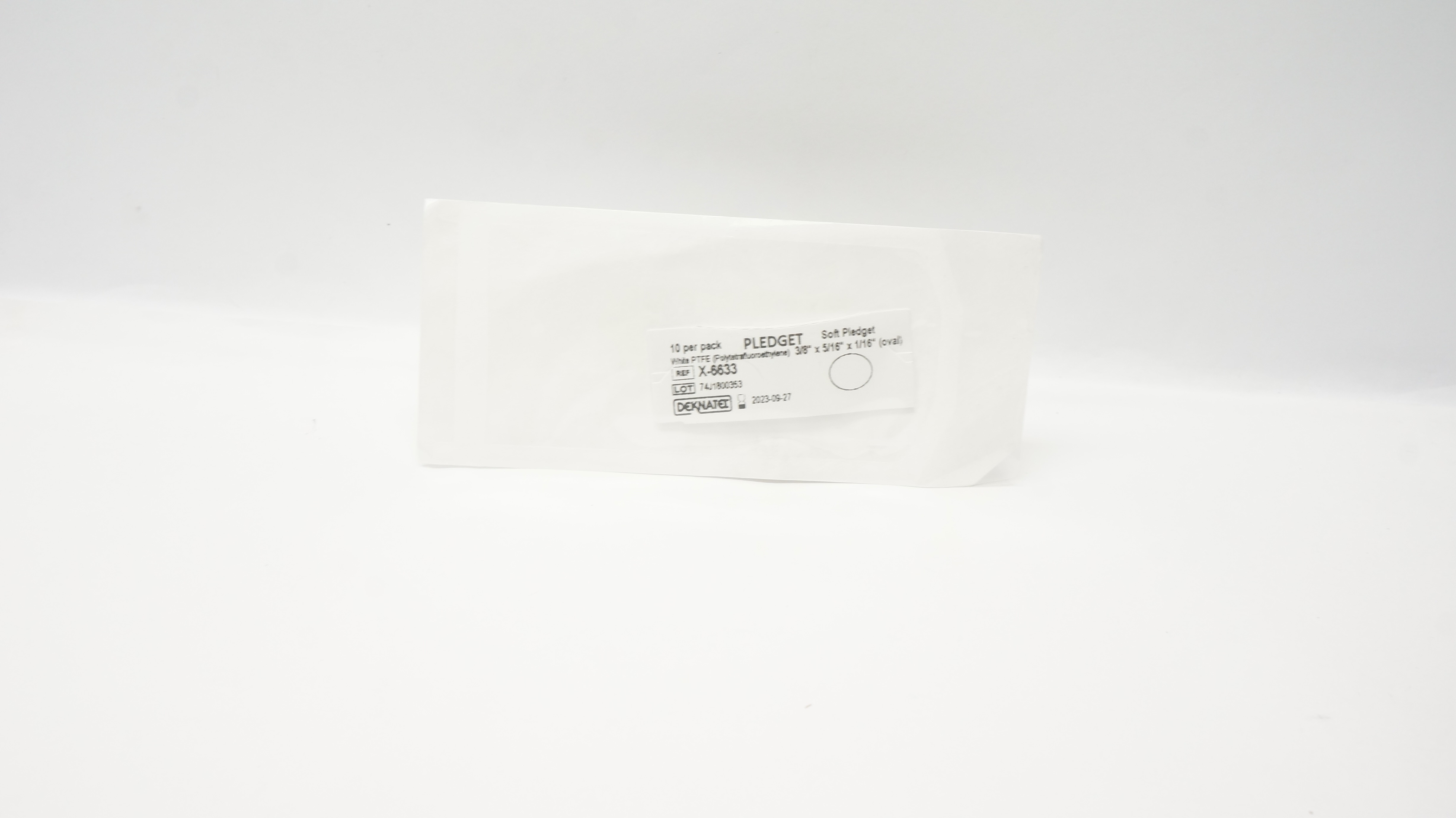 Teleflex X-6633 Pledget White PTFE 3/8inch x 5/16inch x 1/16inch (x)