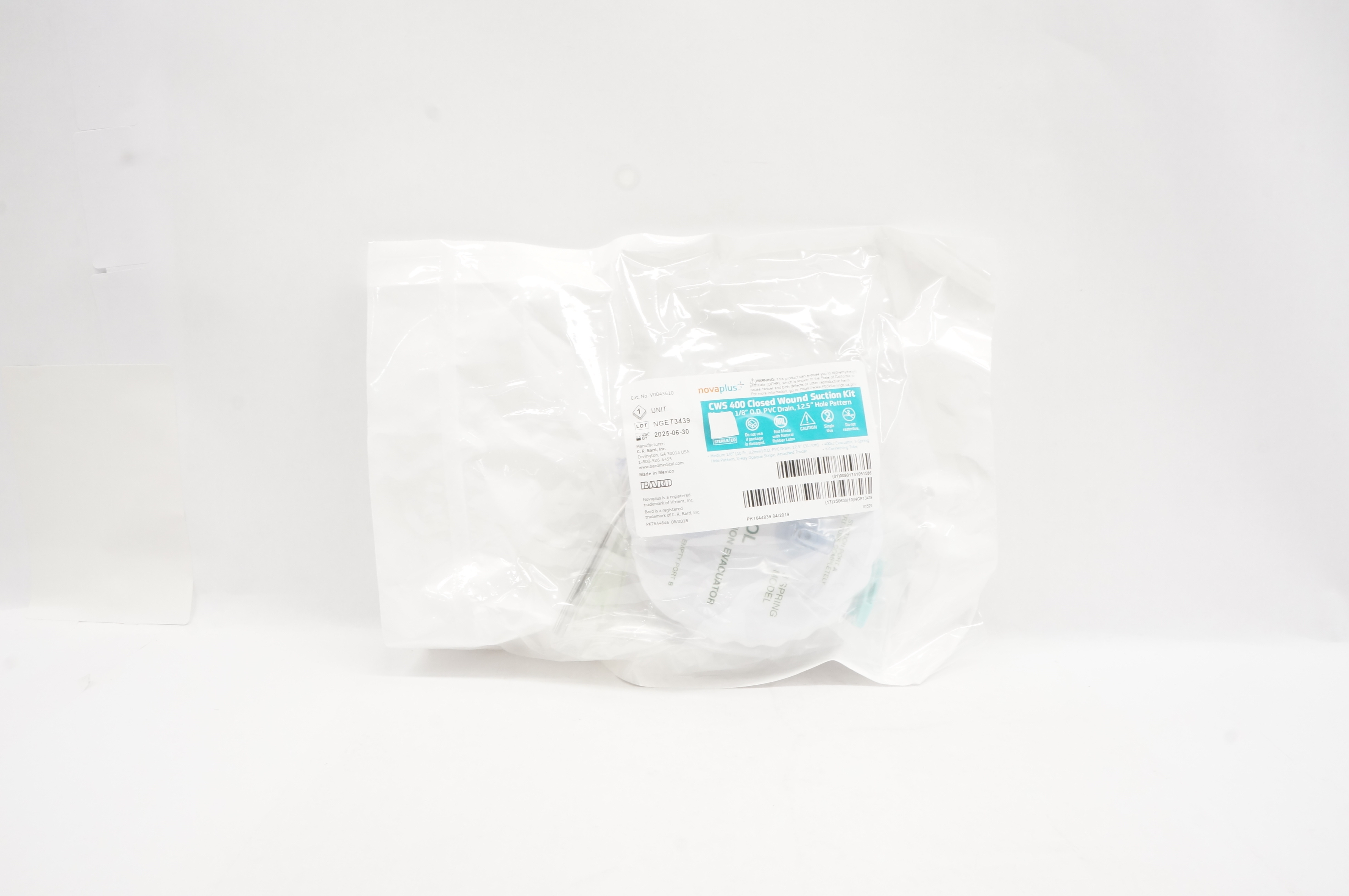 Bard V0043610 Novaplus CWS 400 Closed Wound Suction Kit