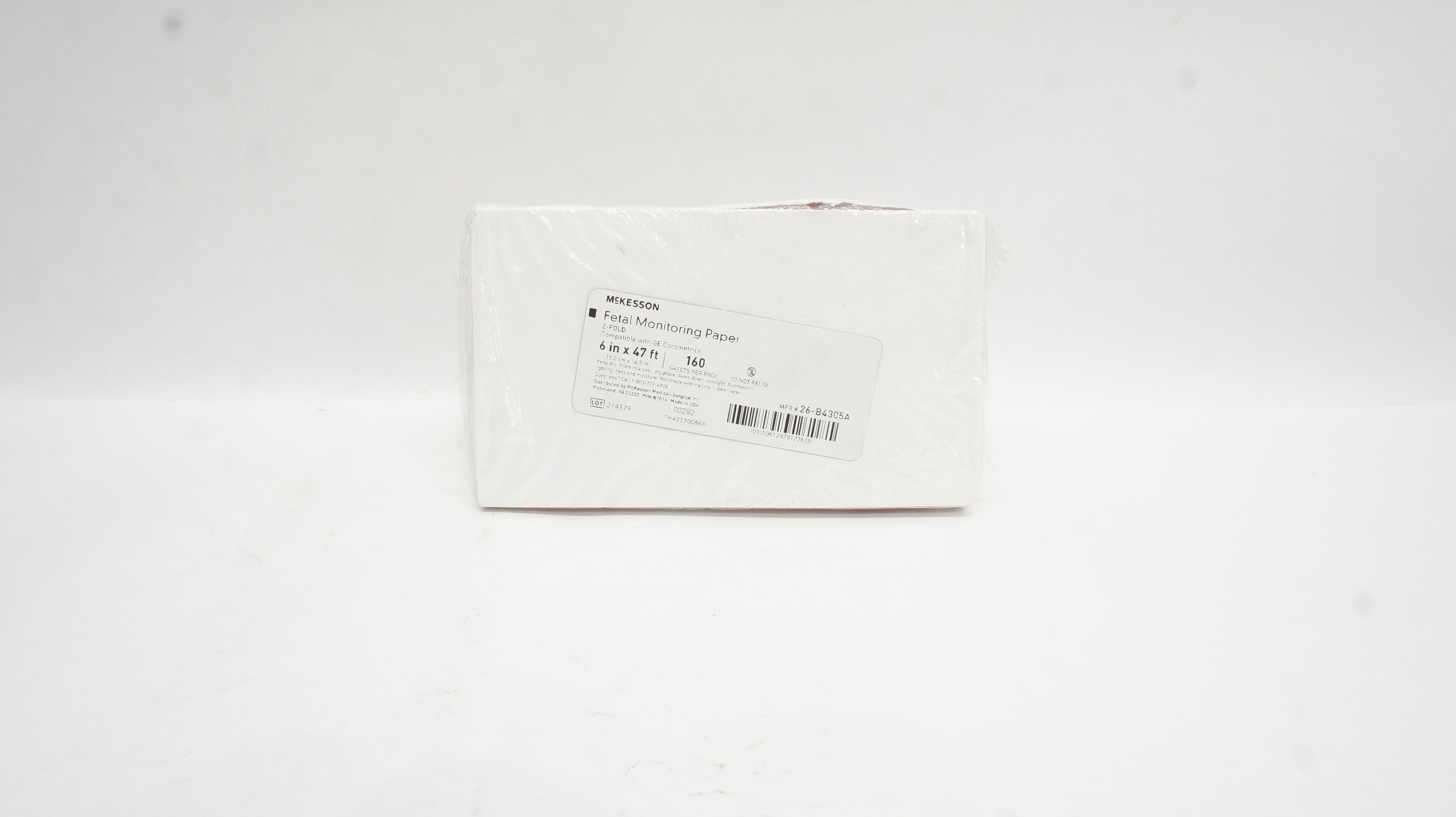 McKesson 26-B4305A Fetal Monitoring Paper 6inch x 47ft. - Box of 160