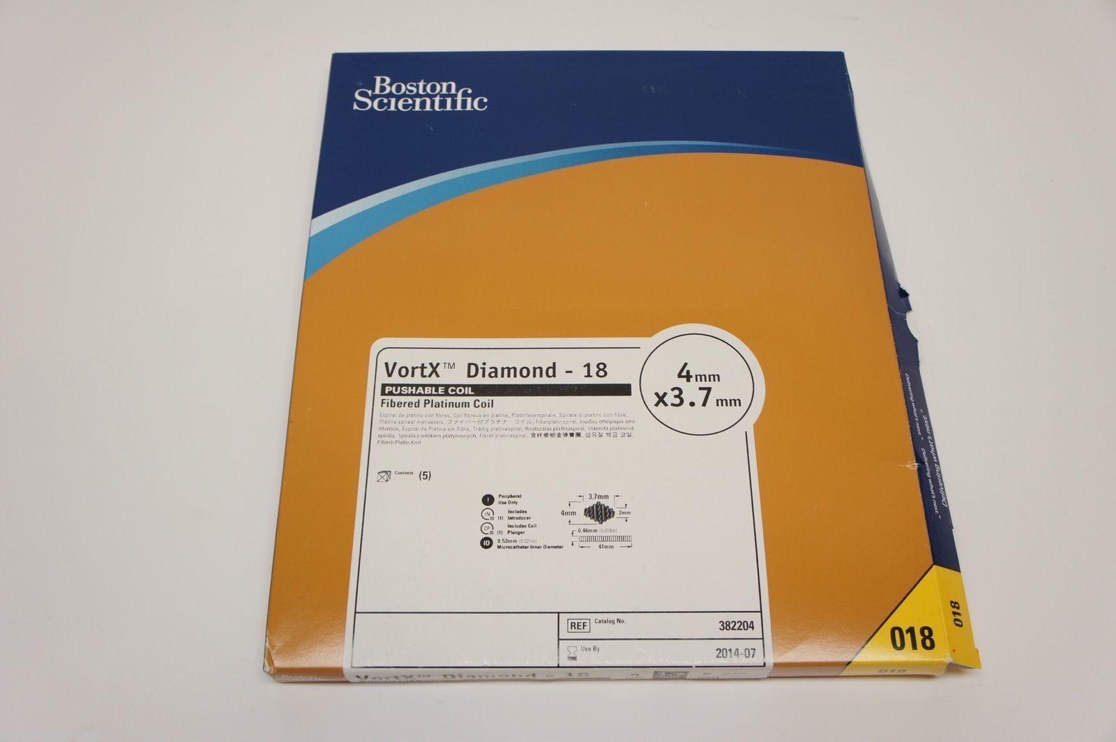 382204 ~ Boston Scientific Fibered Platinum Coil 4mm x 3.7mm (x) ~ Box of 5