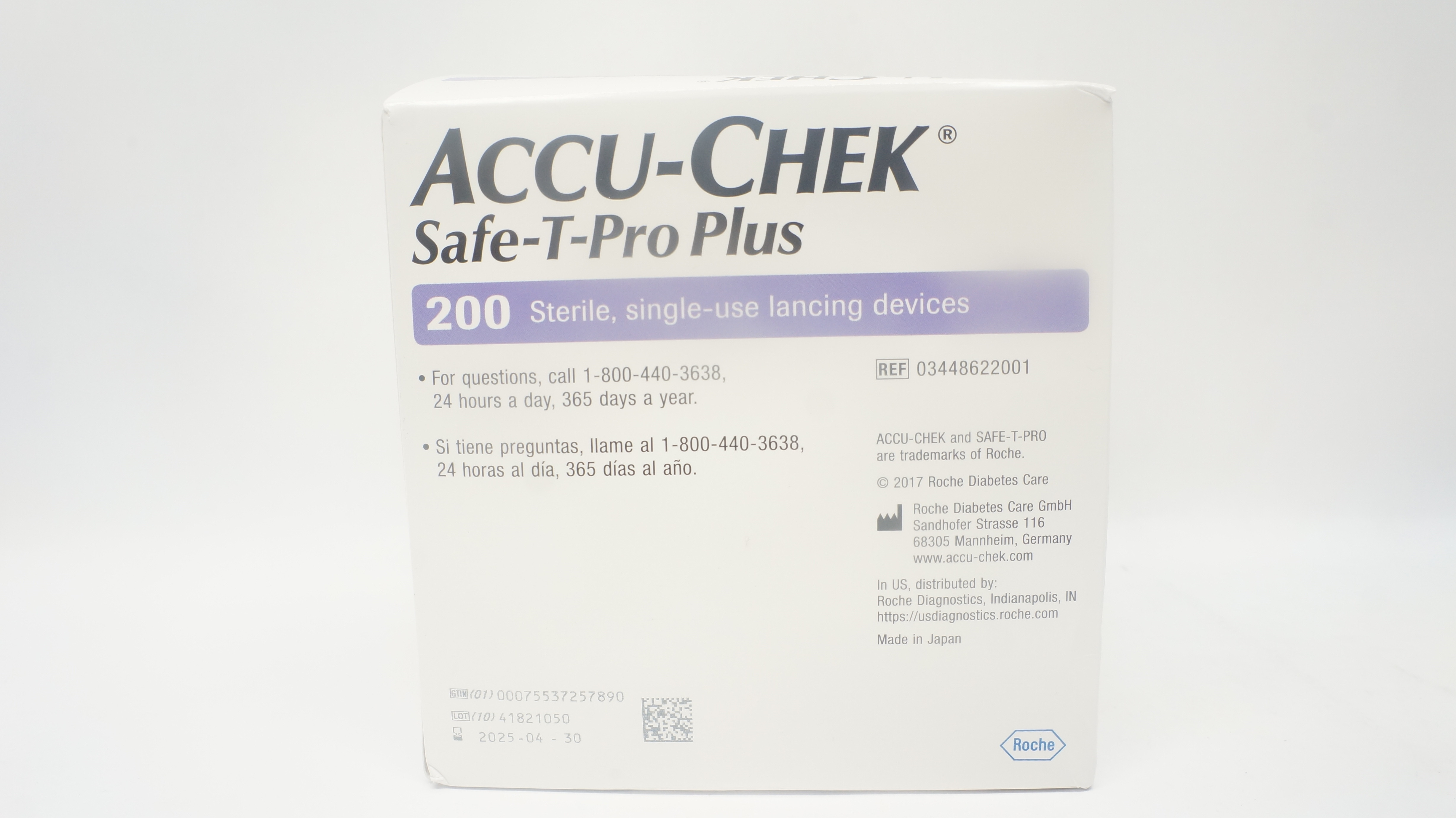 Accu-Chek 03448622001 Roche Diabetes Care Safe-T-Pro Plus - Box of 200