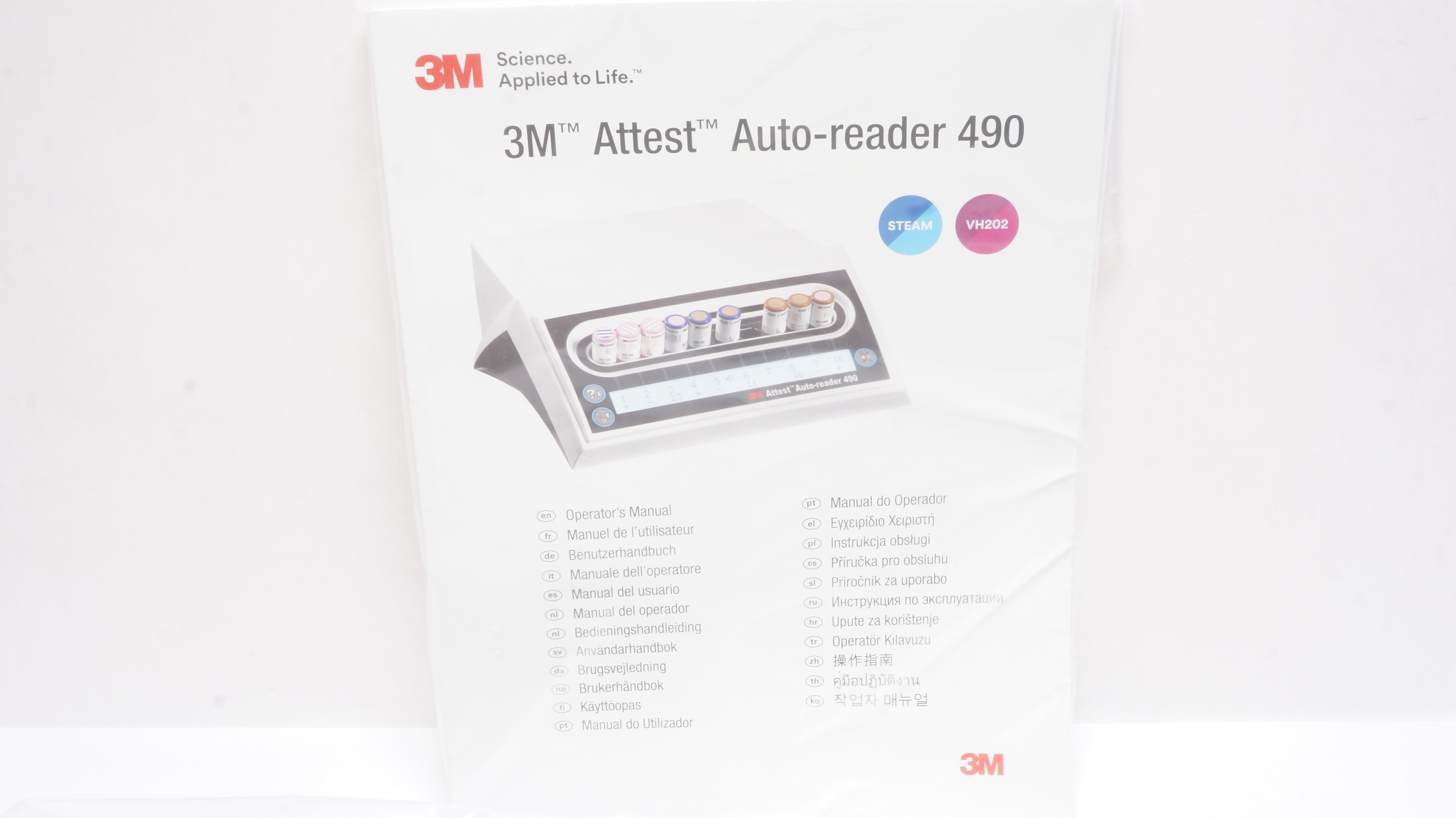 3M Attest Auto-Reader 490 Operator's Manual Steam VH202