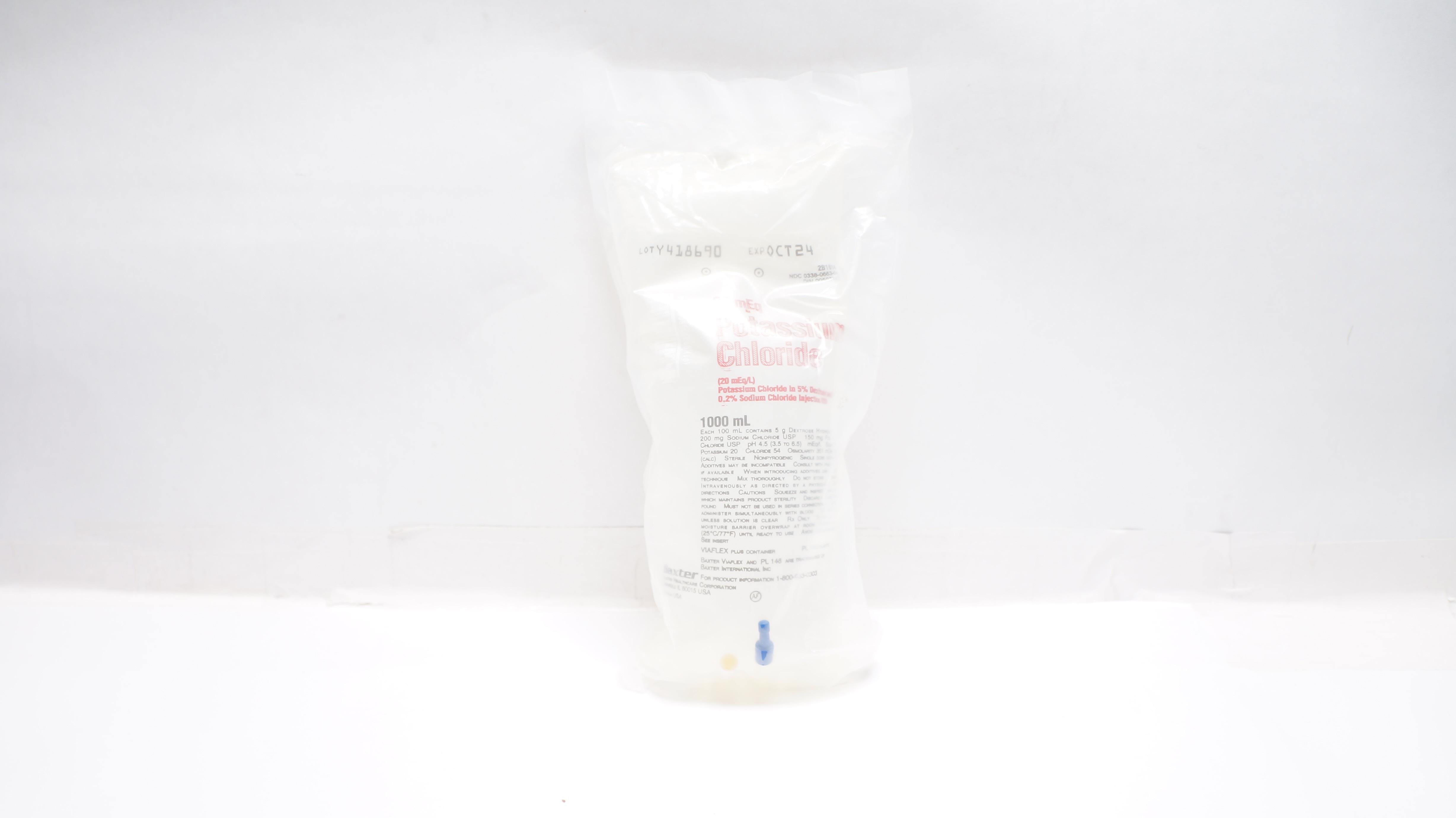 Baxter 2B1814 Potassium Chloride 20mEq/L 1000mL