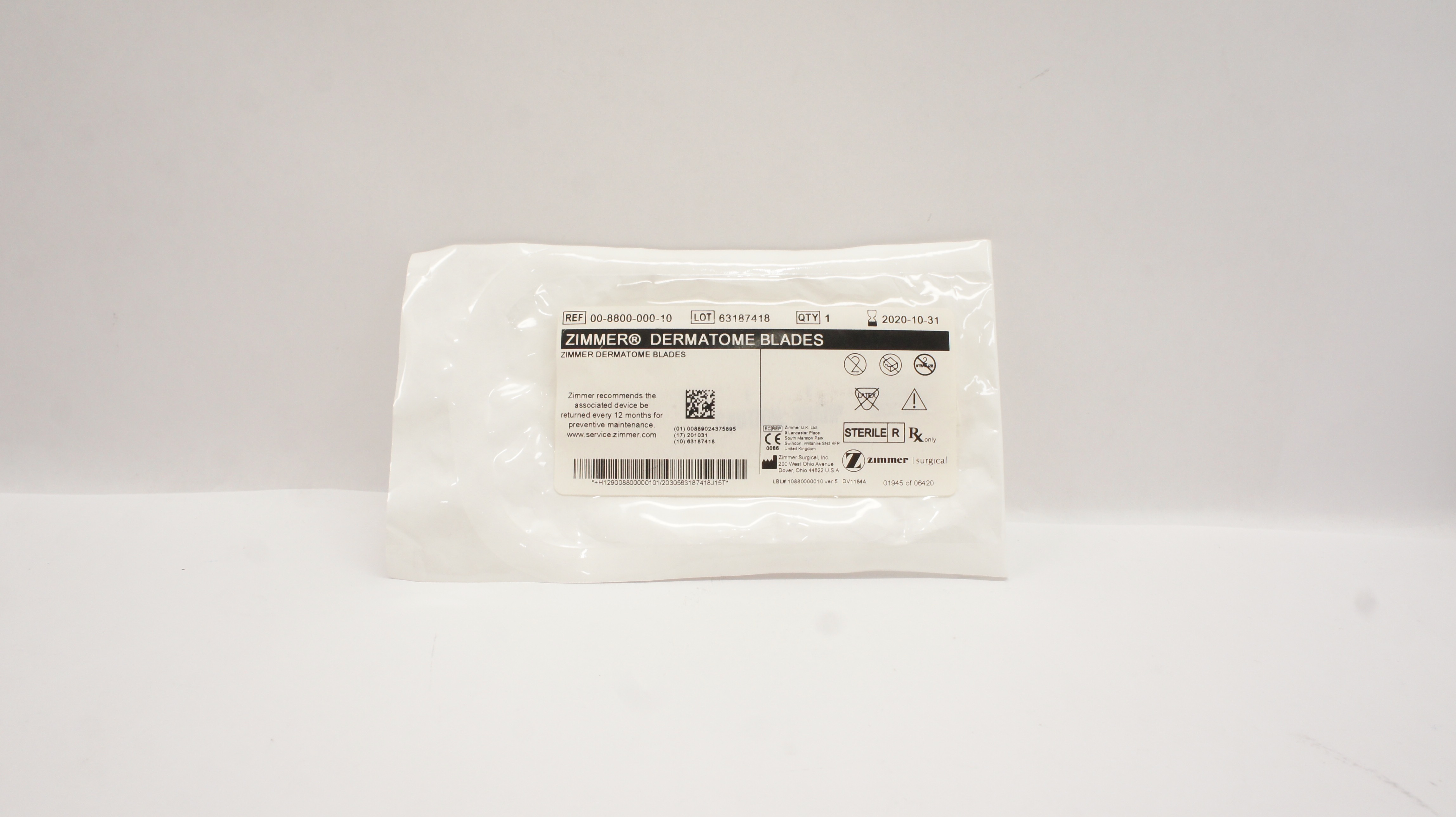 Zimmer 00-8800-000-10 Dermatome Blades (x)