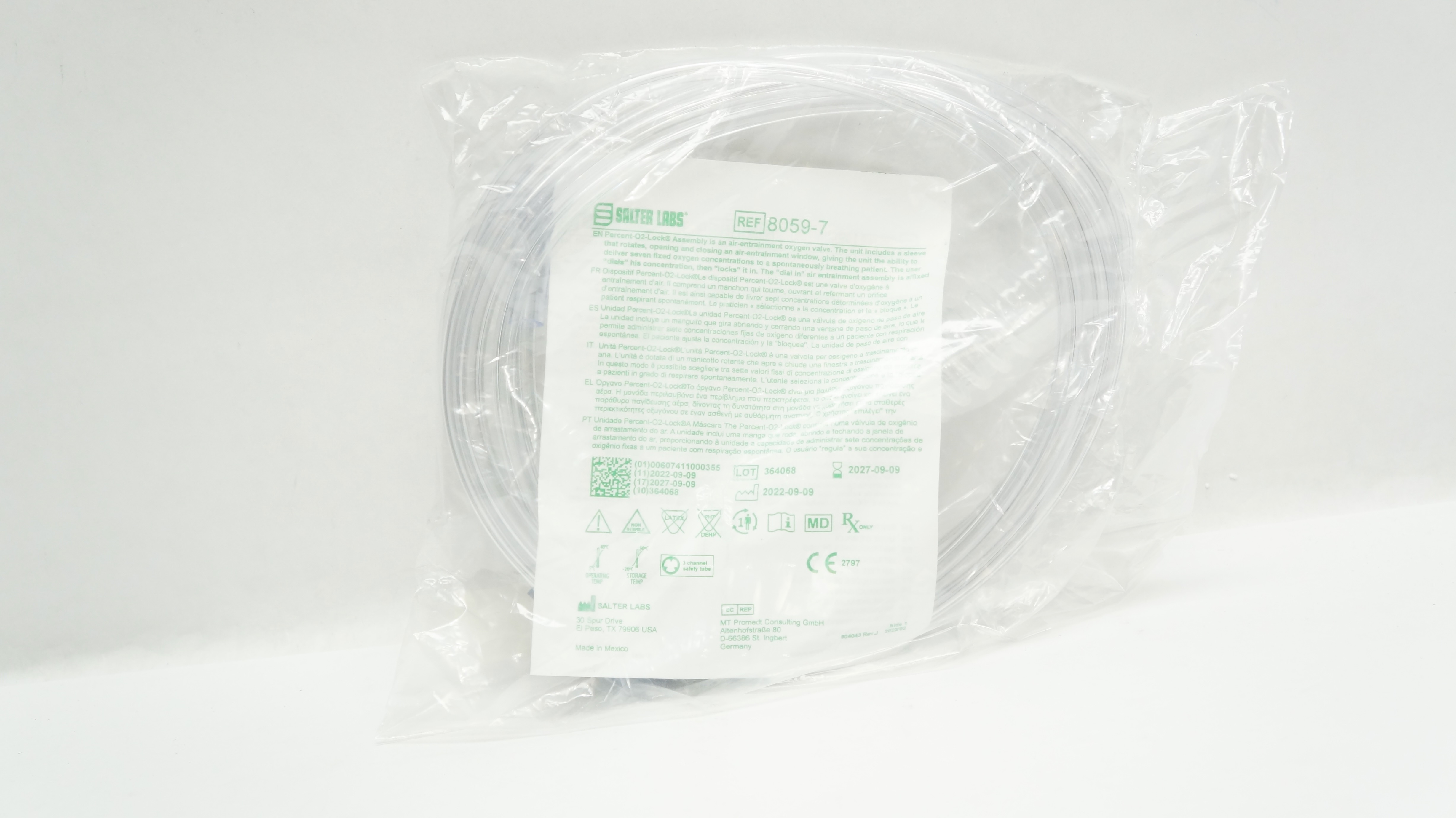 Salter Labs 8059-7 Percent-O2-Lock Air-Entrainment Oxygen Valve