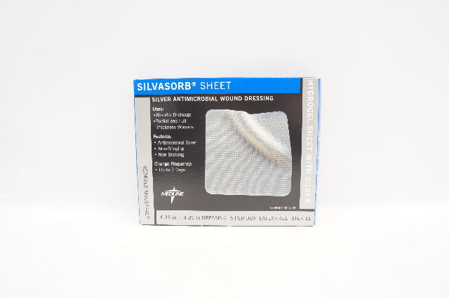 Medline MSC9344EP Silvasorb Sheet Antimicrobial Wound Dressing 4.25x4.25inch-Box of 5(x)