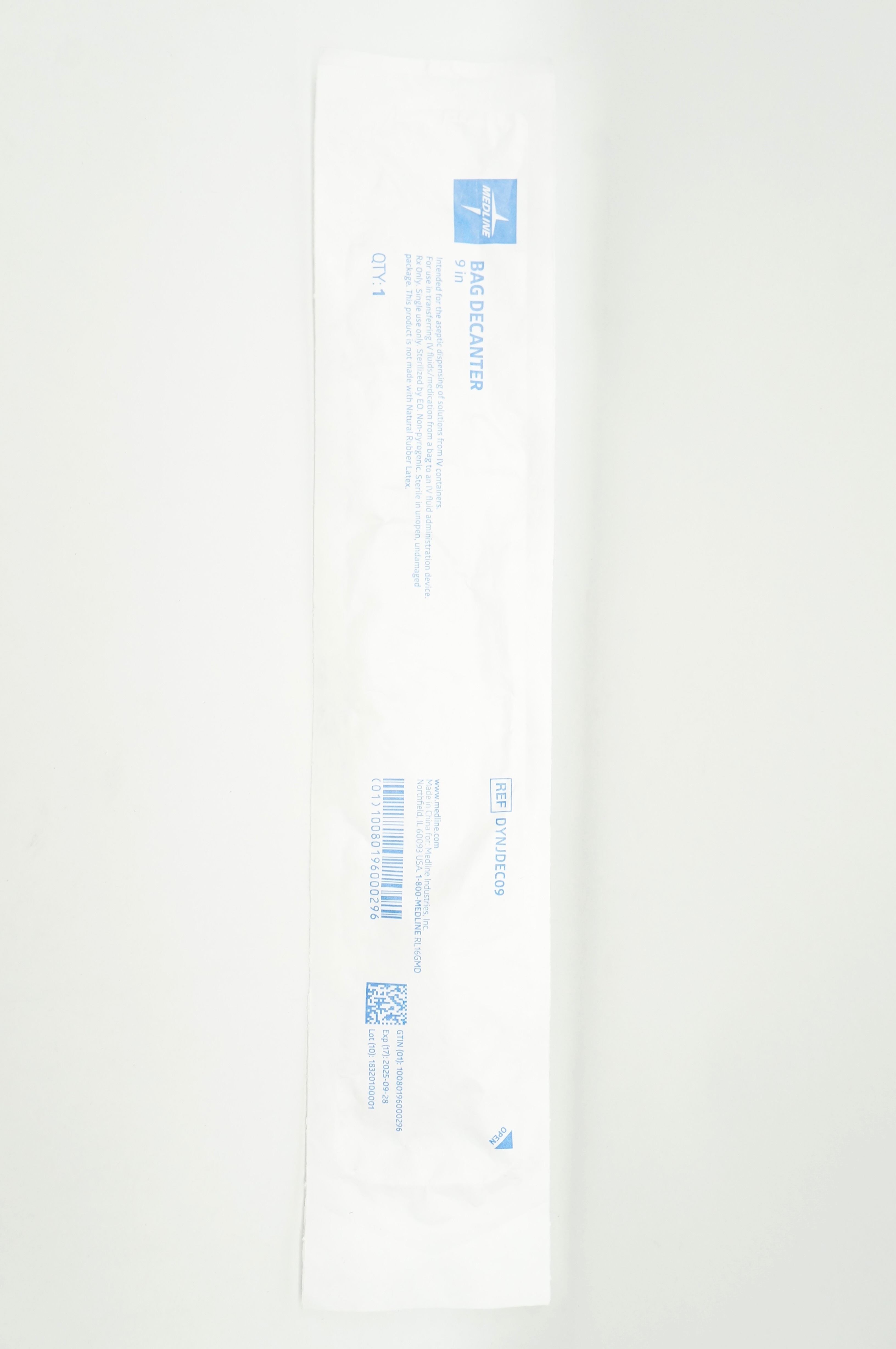 Medline DYNJDEC09 Bag Decanter 9 inch