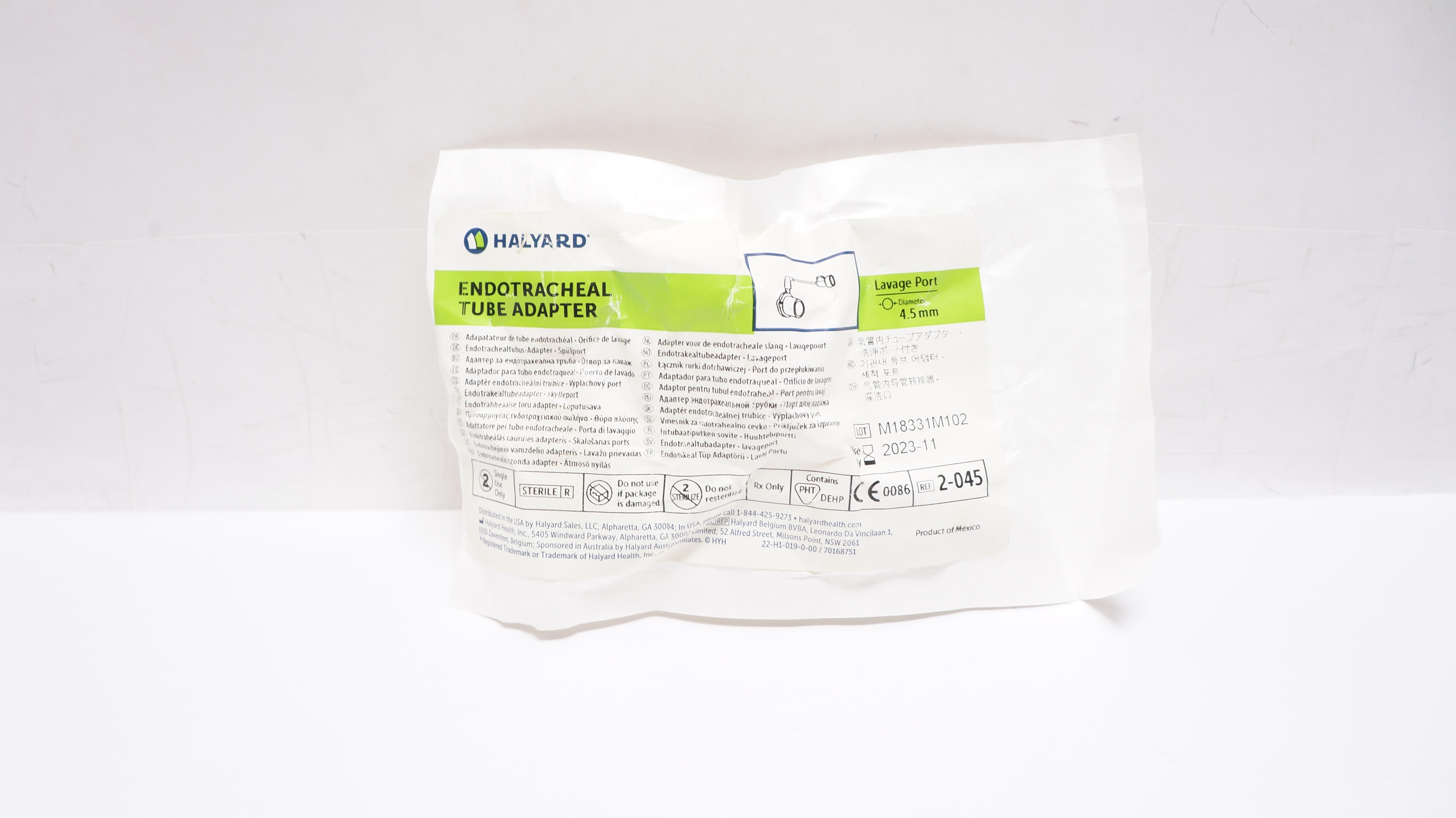 Halyard 2-045 Endotracheal Tube Adapter, Lavage Port 4.5mm (x)