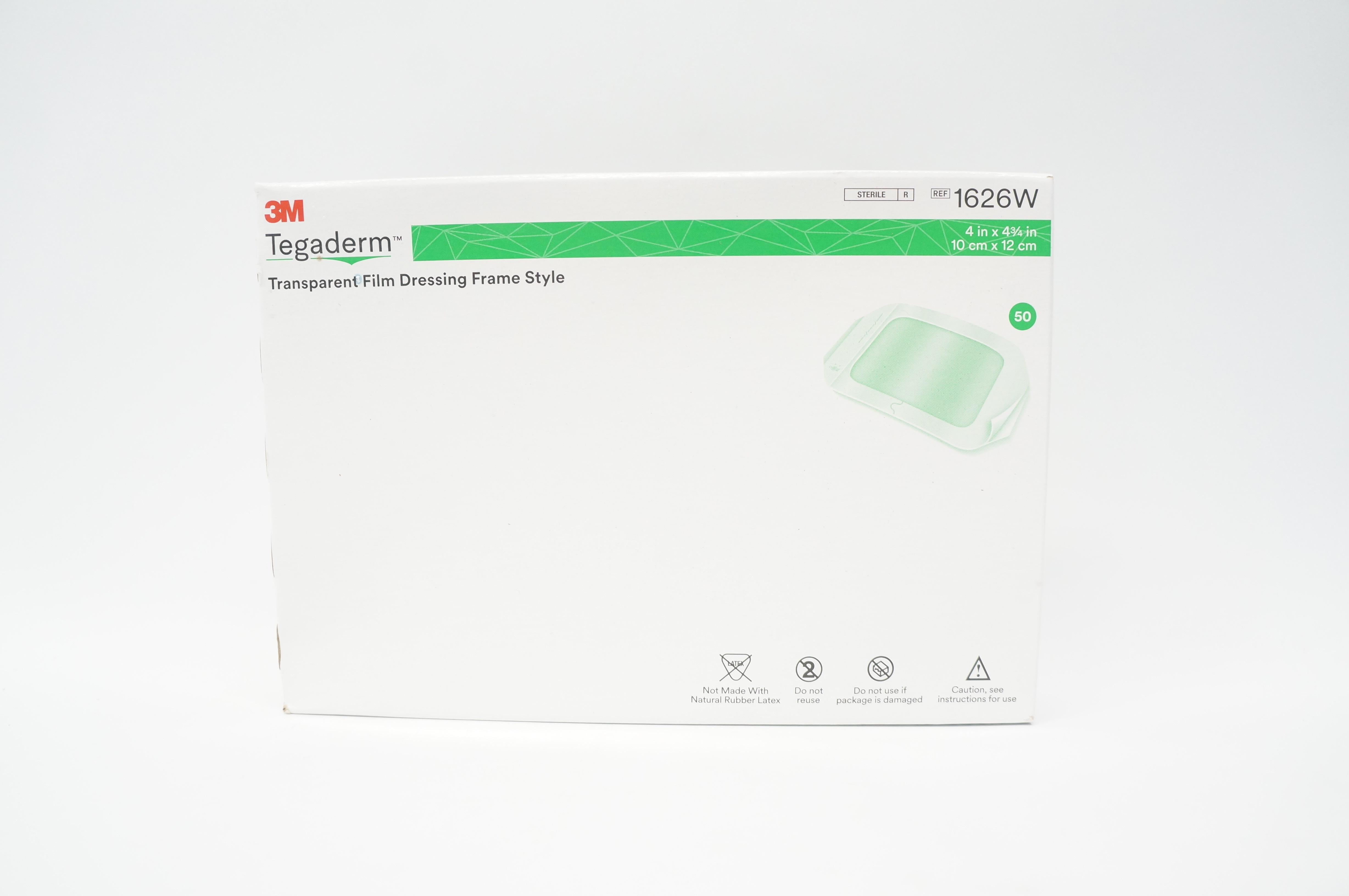 3M 1626W Tegaderm Transparent Film Dressing 4inch x 4-3/4inch - Box of 50