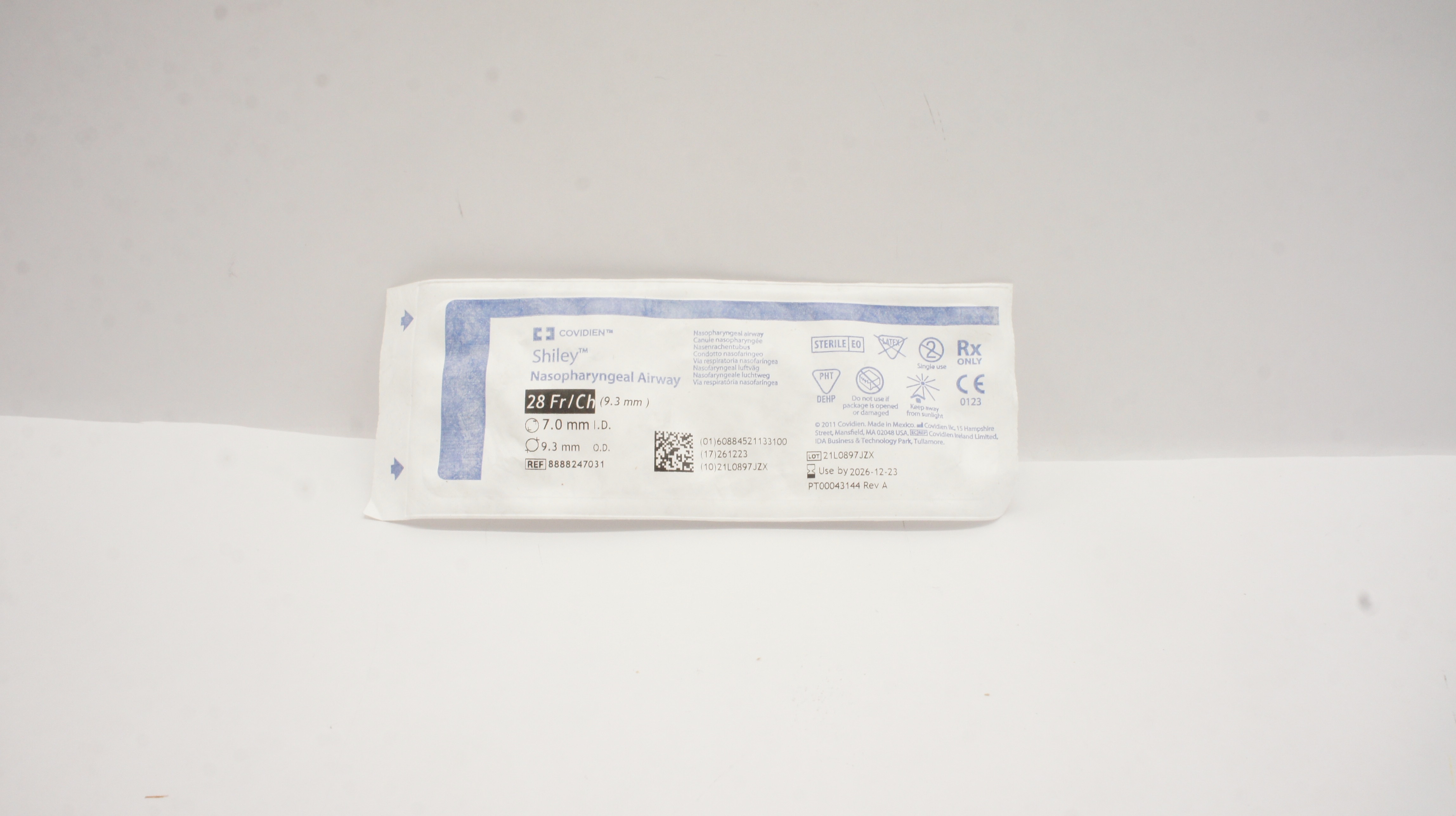 Covidien 8888247031 Shiley Nasopharyngeal Airway 28Fr. 7mm ID