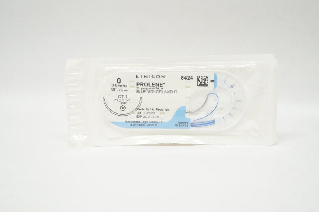 Ethicon 8424 0 PROLENE Stre Blue Monofilament CT-1 36mm 1/2c Taper 30inch (x)