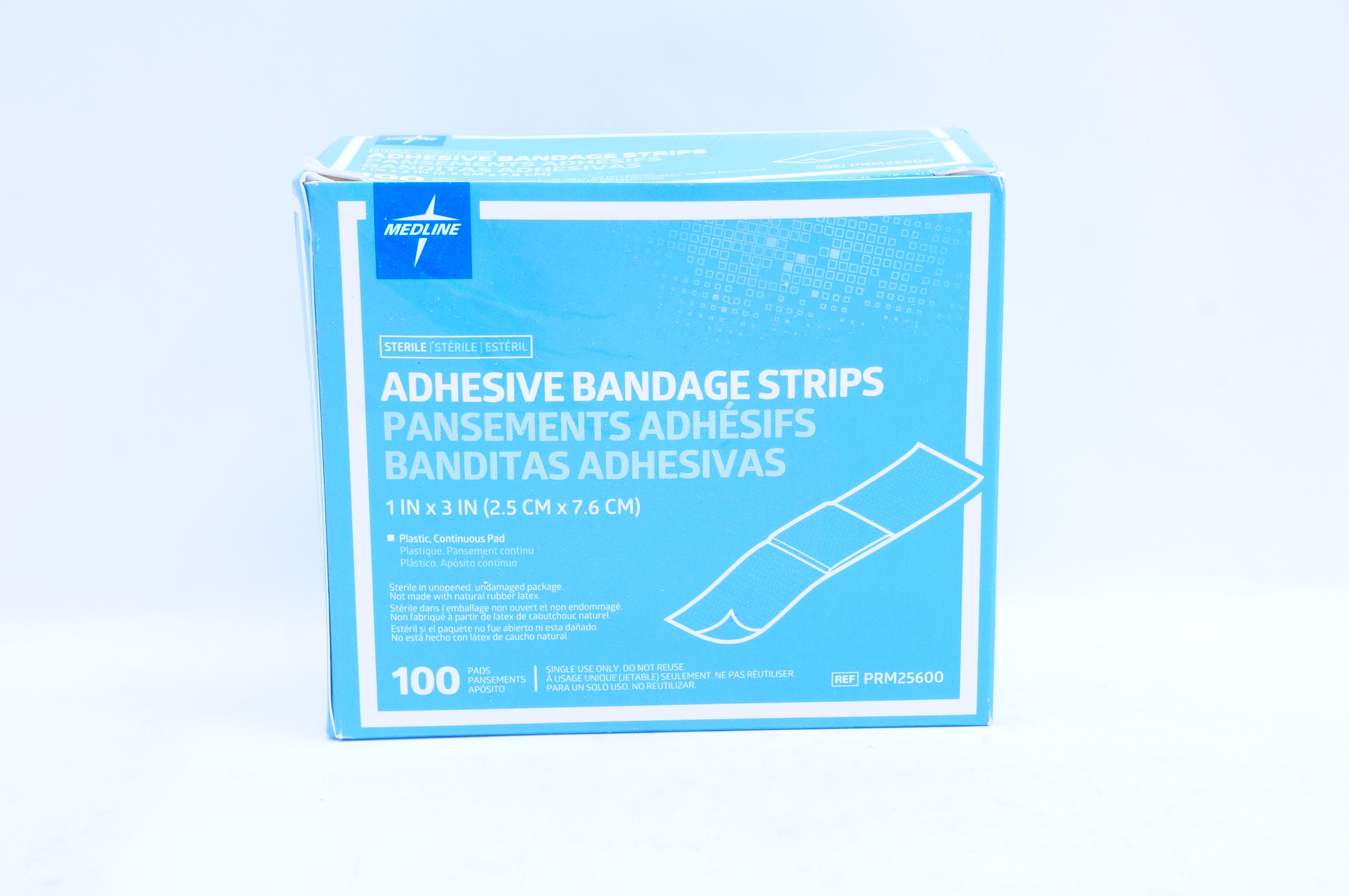 Medline PRM25600 Adhesive Bandage Strips 1inch x 3inch - Box of 100