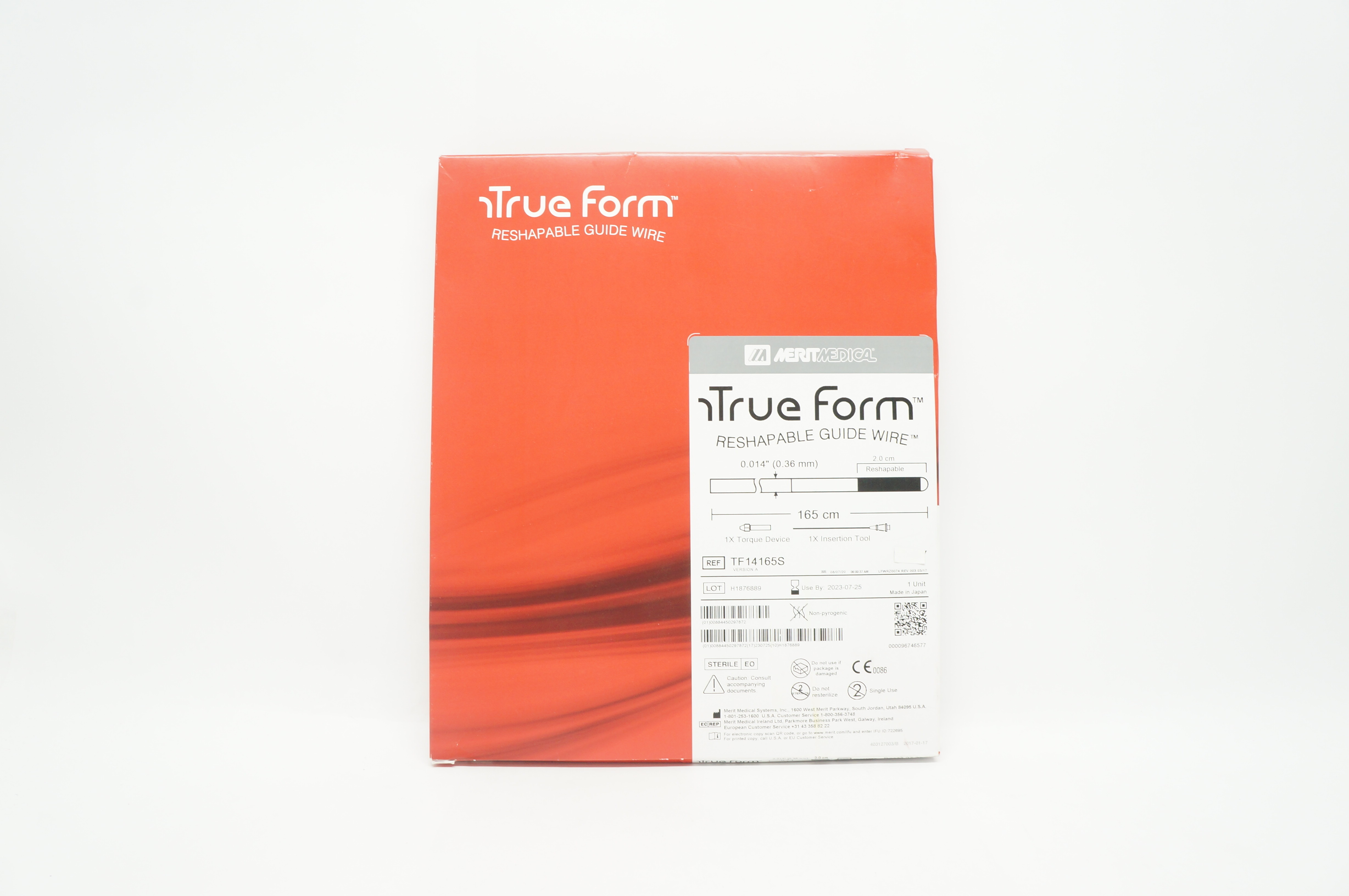 Merit Medical TF14165S True Form Reshapable Guide Wire 0.014inch x 2.0cm x 165cm