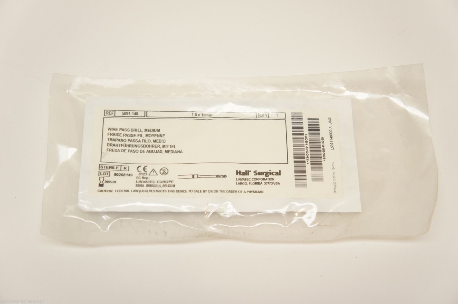 5091-148 ~ Linvatec Wire Pass Drill Medium 1.5 x 19mm (x)