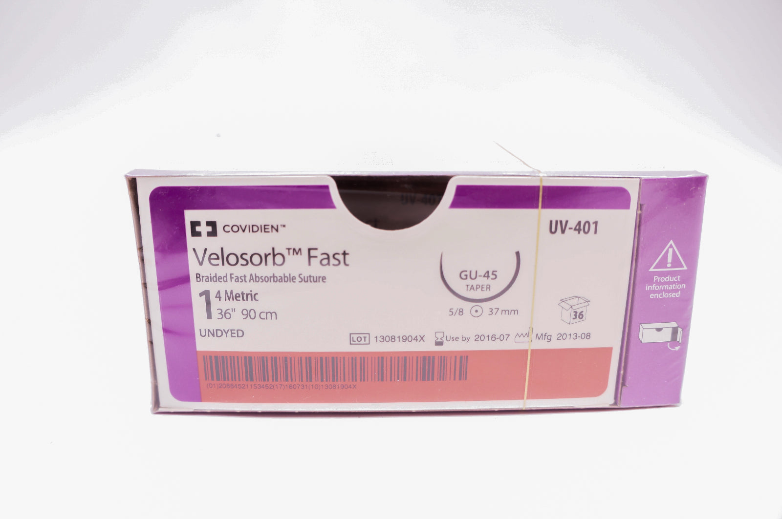 Covidien UV-401 1 Velosorb Fast, Gu-45 Taper, 5/8 37mm, 36inch (x) - Box of 36