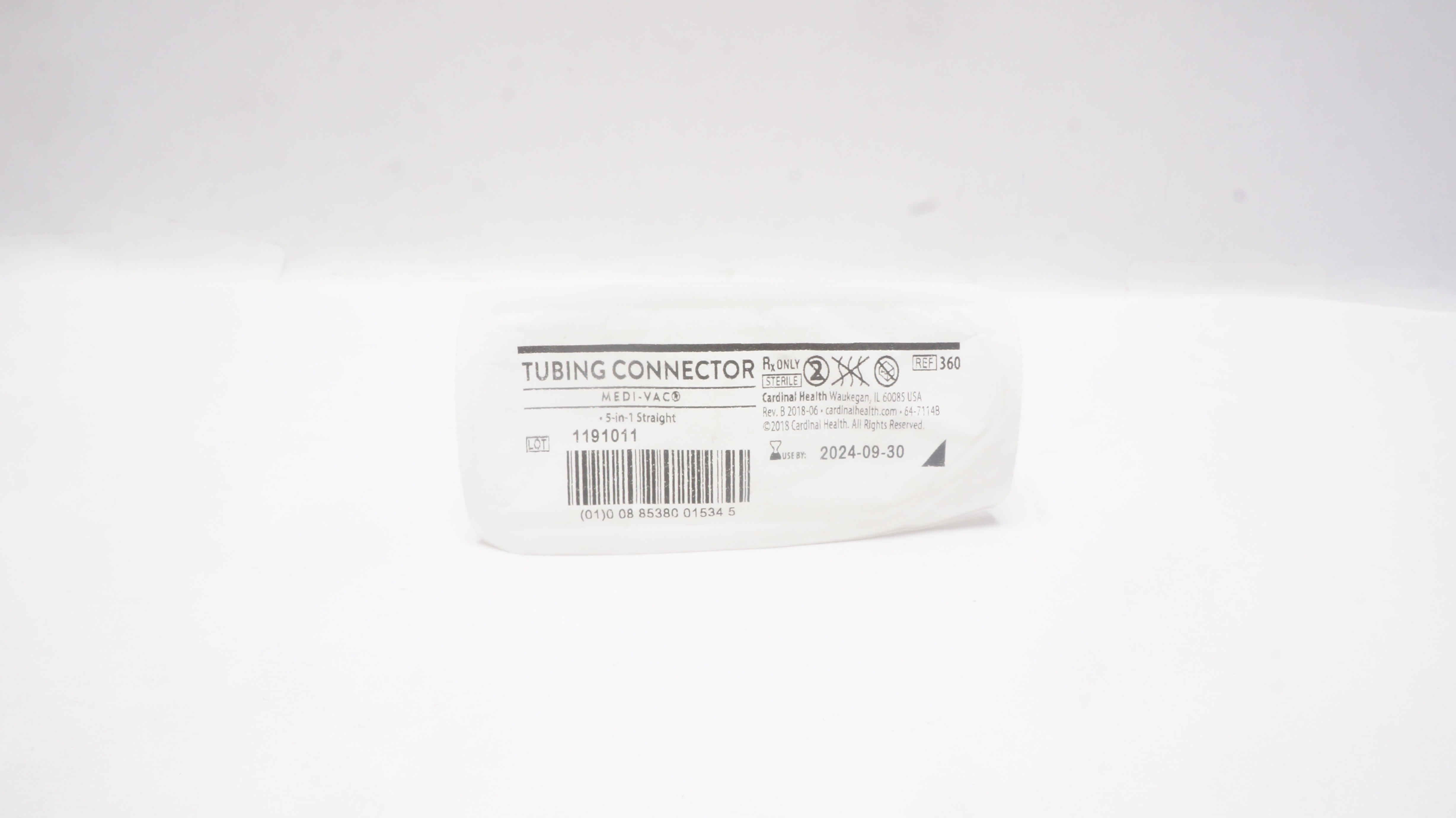 Cardinal Health 360 Medi-Vac Tubing Connector 5-in-1 Straight