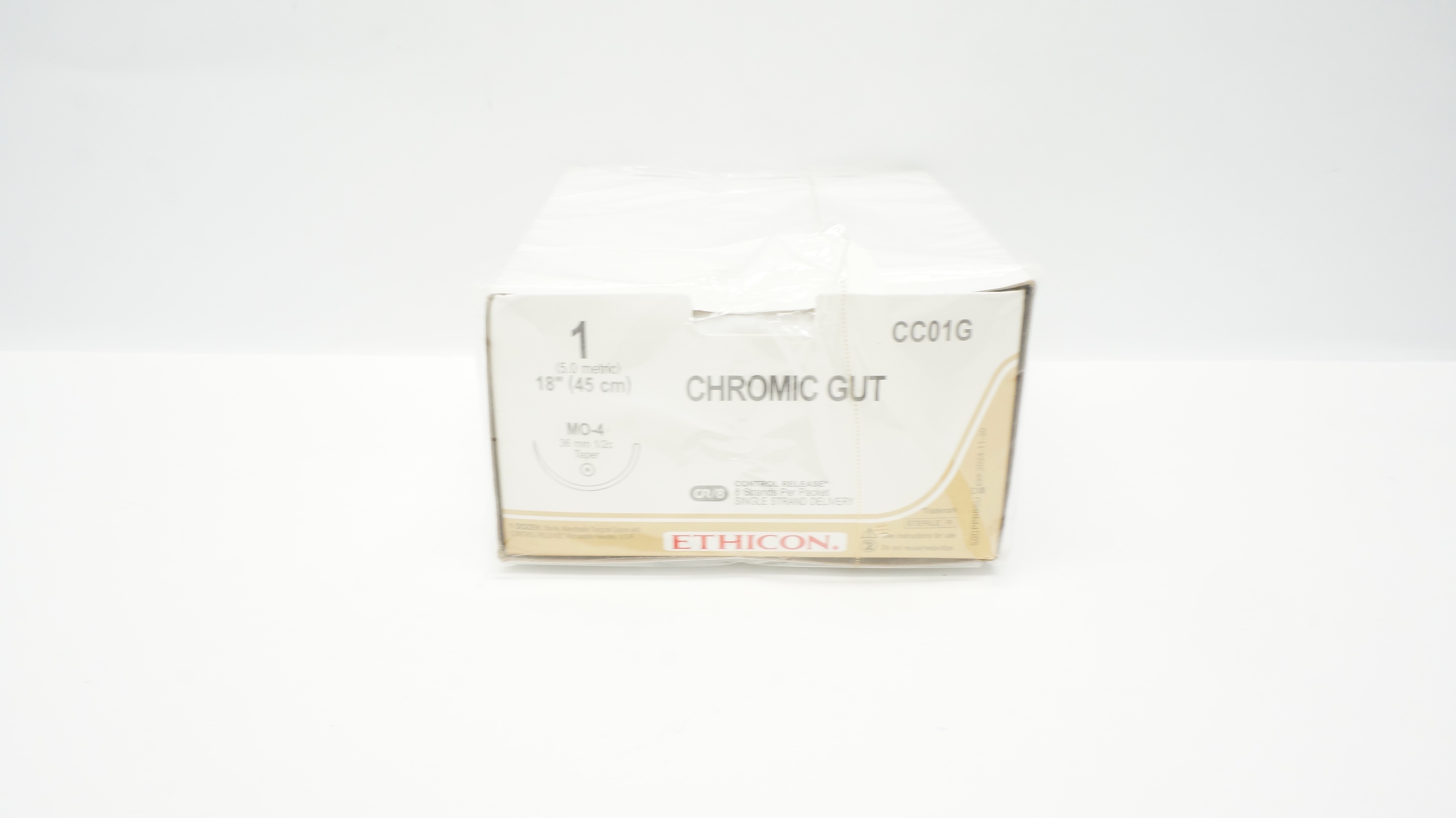 Ethicon CC01G 1 Chromic Gut Stre MO-4 36mm 1/2c Taper 18inch (x) - Box of 12