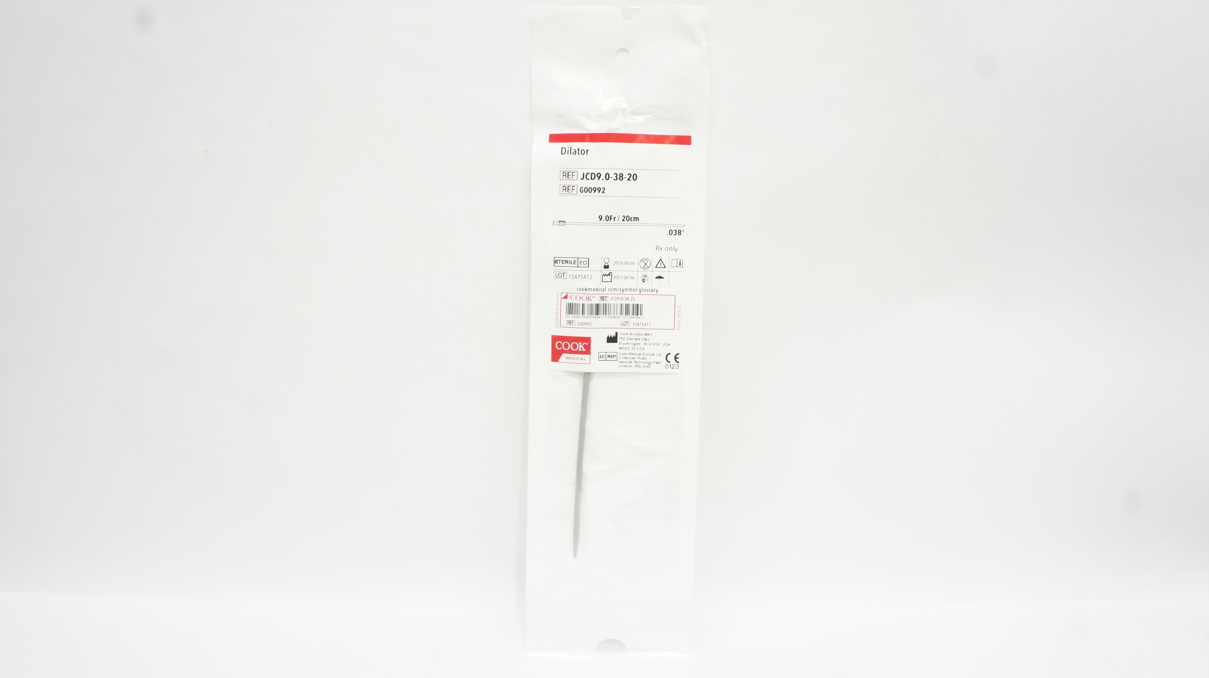 Cook Medical G00992 Dilator 9.0Fr / 20cm x .038inch