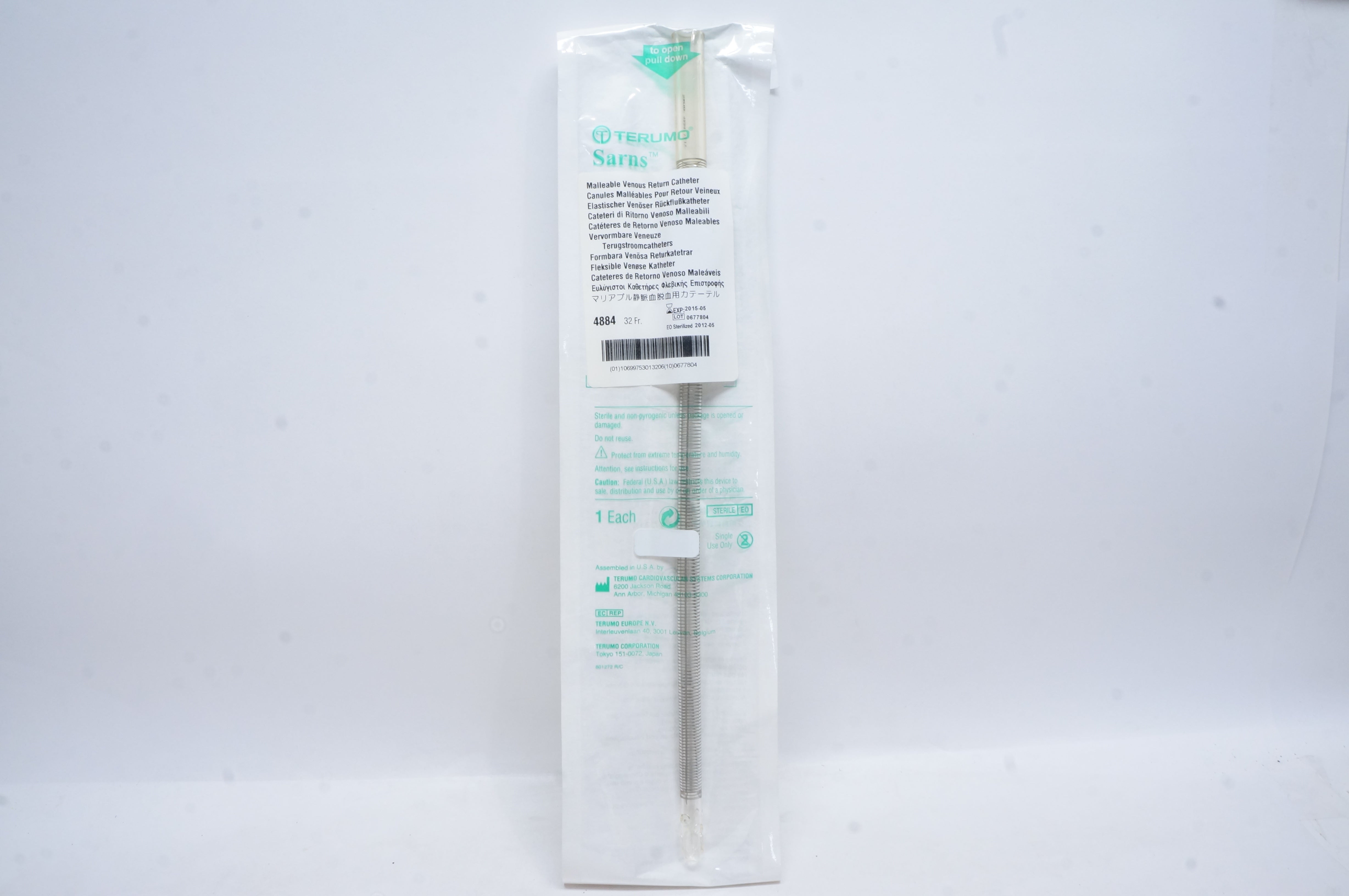 Terumo 4884 Sarns Malleable Venous Return Cath. 32Fr. (x)