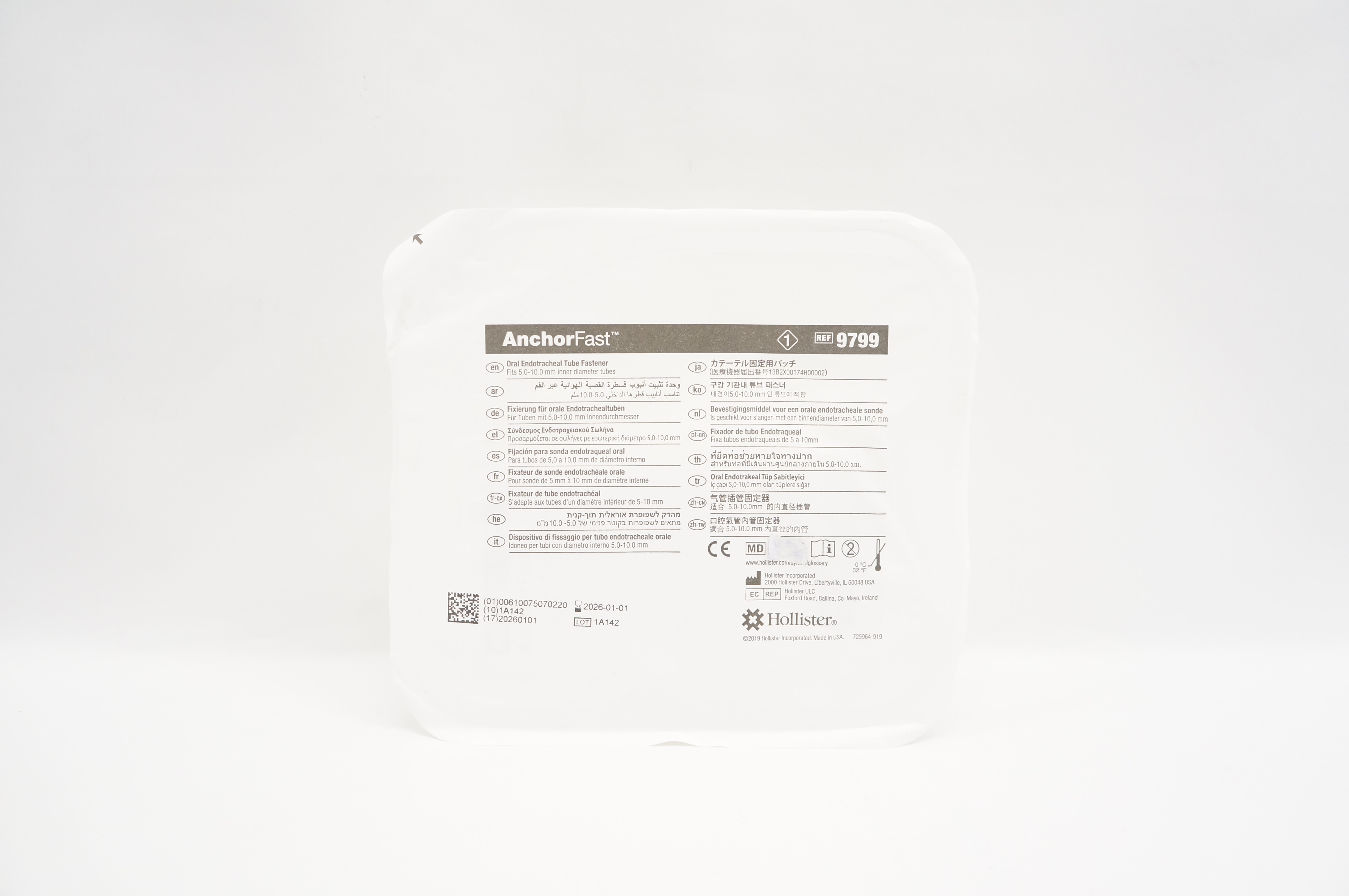 Hollister 9787 AnchorFast SlimFit Oral Endotracheal Tube Fastener
